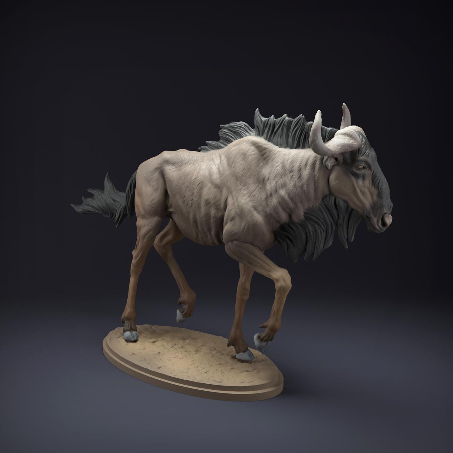 Product photo Animal Figure Diorama, Model Building: 0: Savanna Animals Figure: Gnu – Wildlife Miniature for Dioramas and Model Building (Ref 01_01_84)