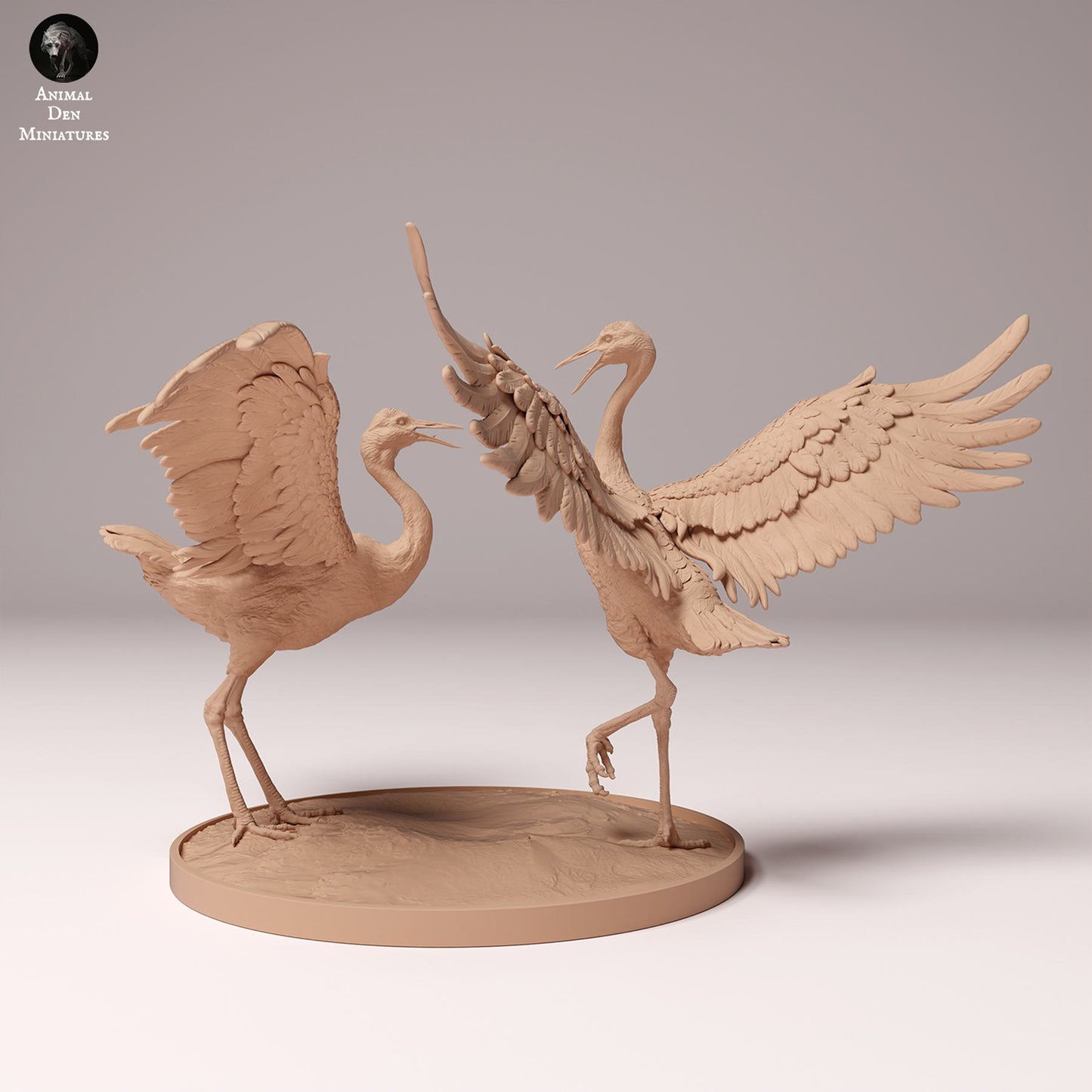 Produktfoto Tier Figur Diorama, Modellbau: 0: Wildtier Figur: tanzende Mandschurenkraniche – Rotkronenkranich (Ref 24_10_01)