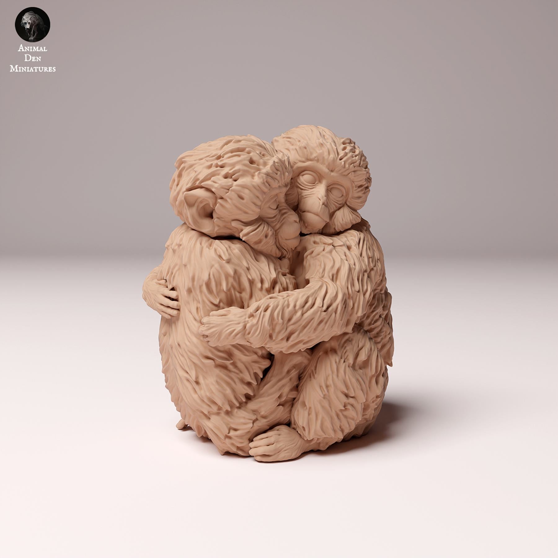 Product photo Animal Figure Diorama, Model Building: 0: Wildlife Figure: Japanese Macaque Babies – Embrace (Ref 24_10_06)