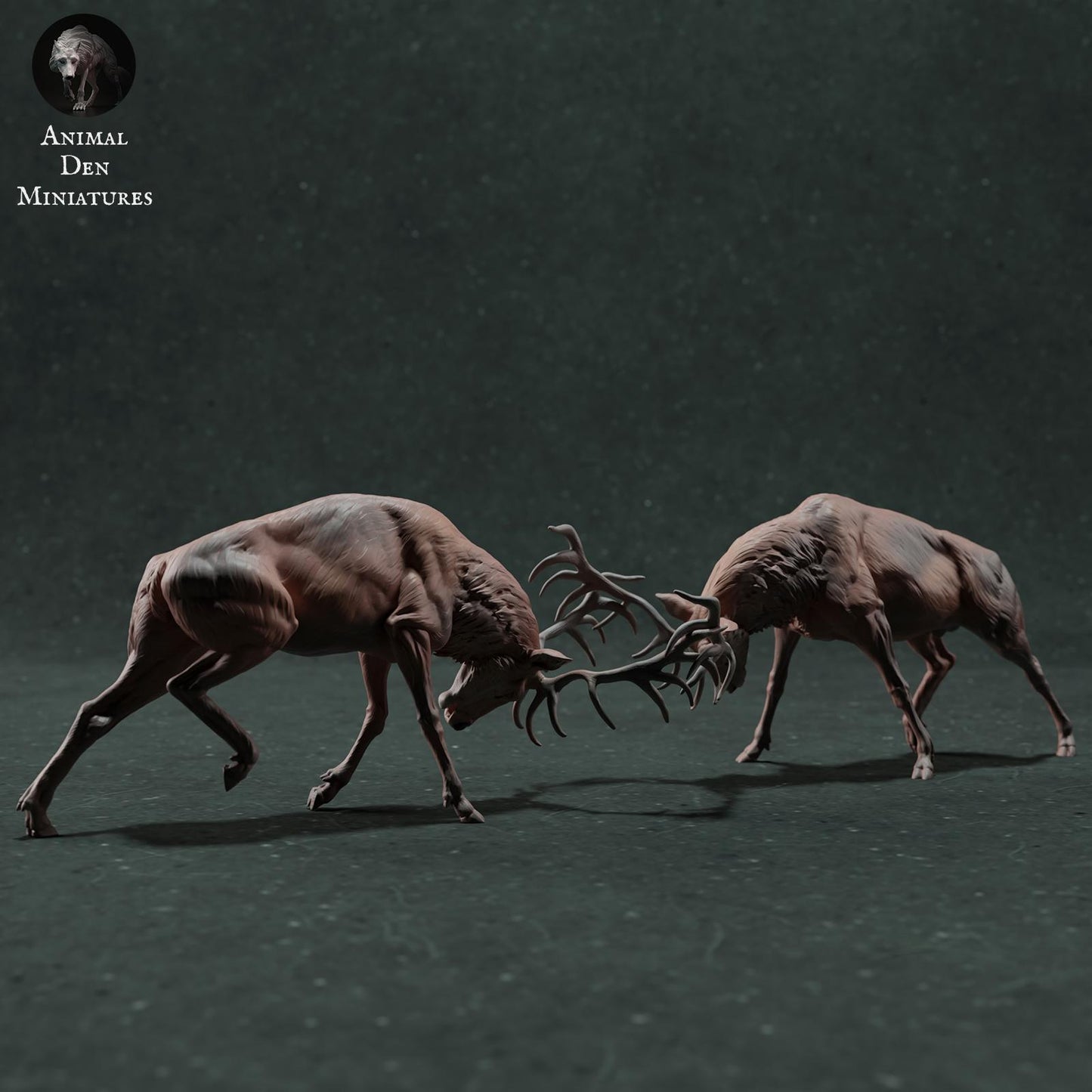 Product photo Animal Figure Diorama, Model Building: 0: Wildlife Figure: Fighting Red Deer – Stag Fight Diorama (Ref 01_01_71)