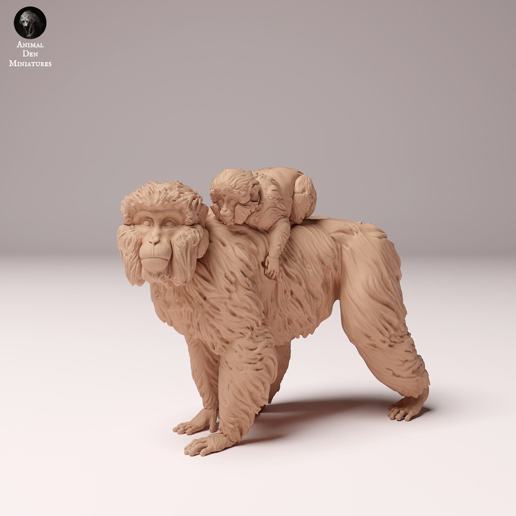 Product photo Animal Figure Diorama, Model Building: 0: Wildlife Figure: Japanese Macaque Female with Young (Ref 24_10_07)