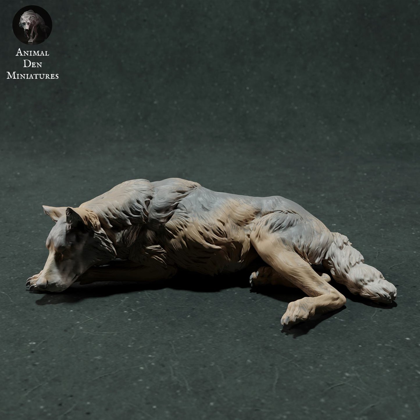 Produktfoto Tier Figur Diorama, Modellbau: 0: Wildtier Figur: schlafender Iberischer Wolf (Ref 01_01_28)