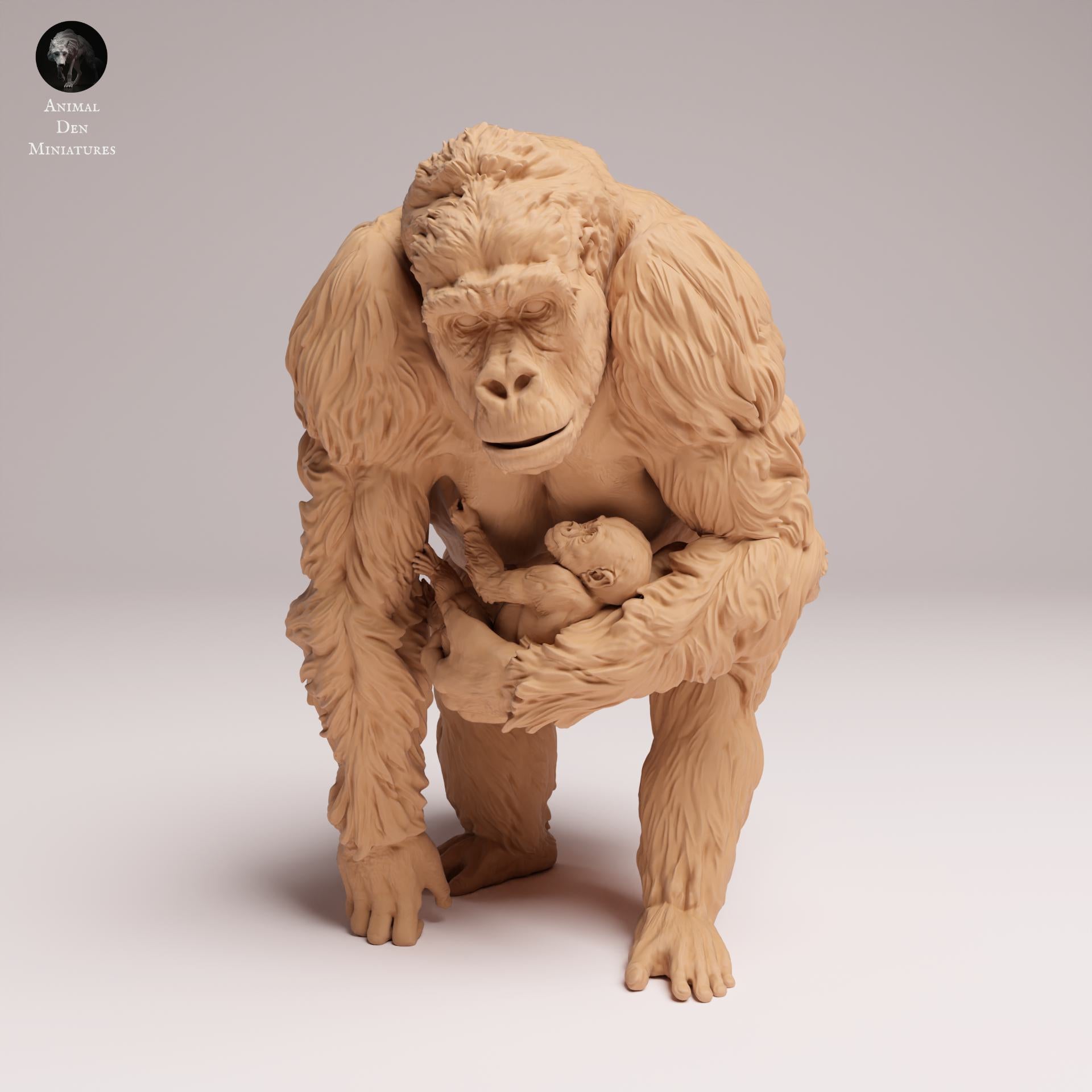 Product photo Animal Figure Diorama, Model Building: 0: Jungle Animal Figure: Eastern Lowland Gorilla Female with Young (Ref 25_07_10)
