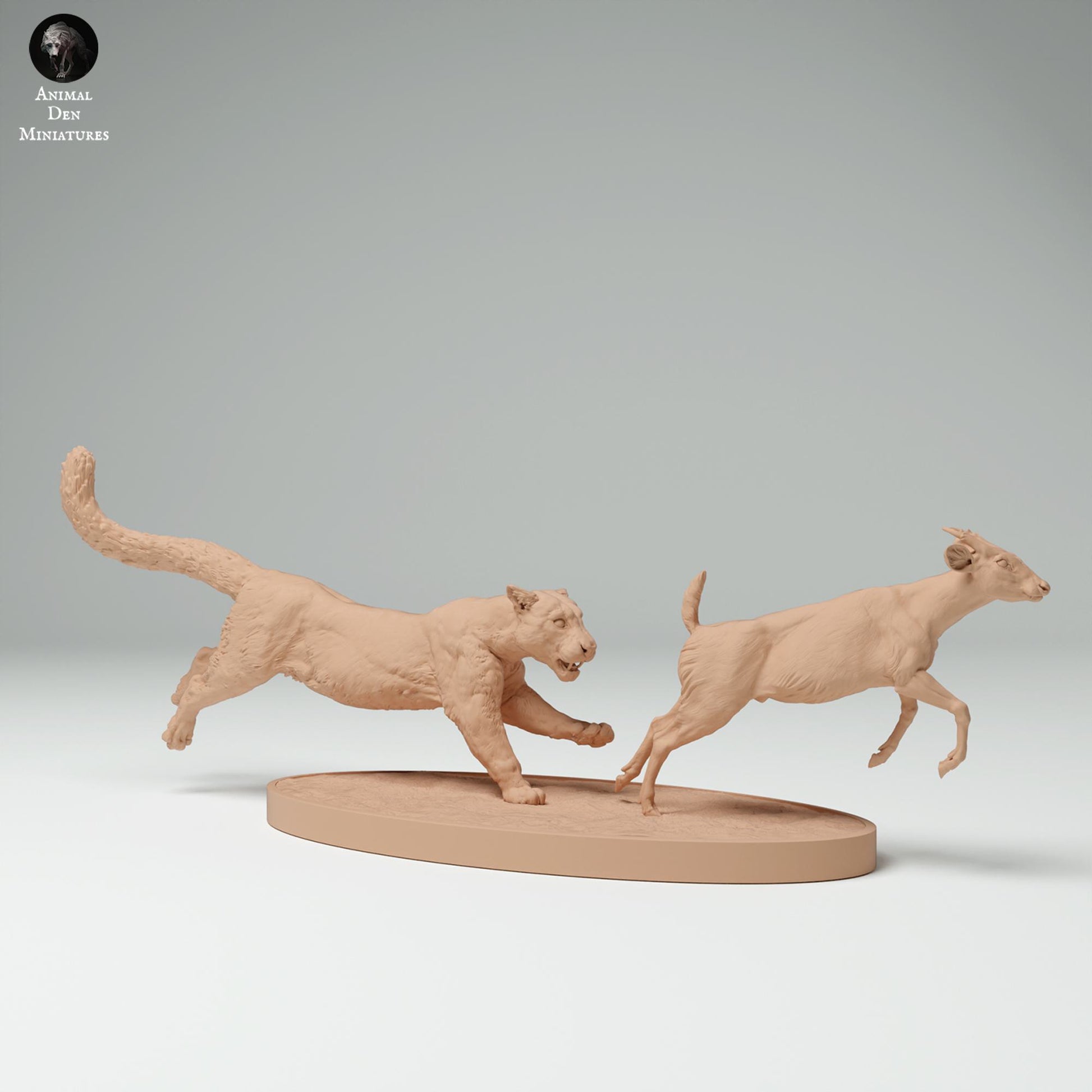 Product photo Animal Figure Diorama, Model Building: 0: Jungle Animal Figure: Clouded Leopard hunting Muntjac Deer (Ref 25_02_08)