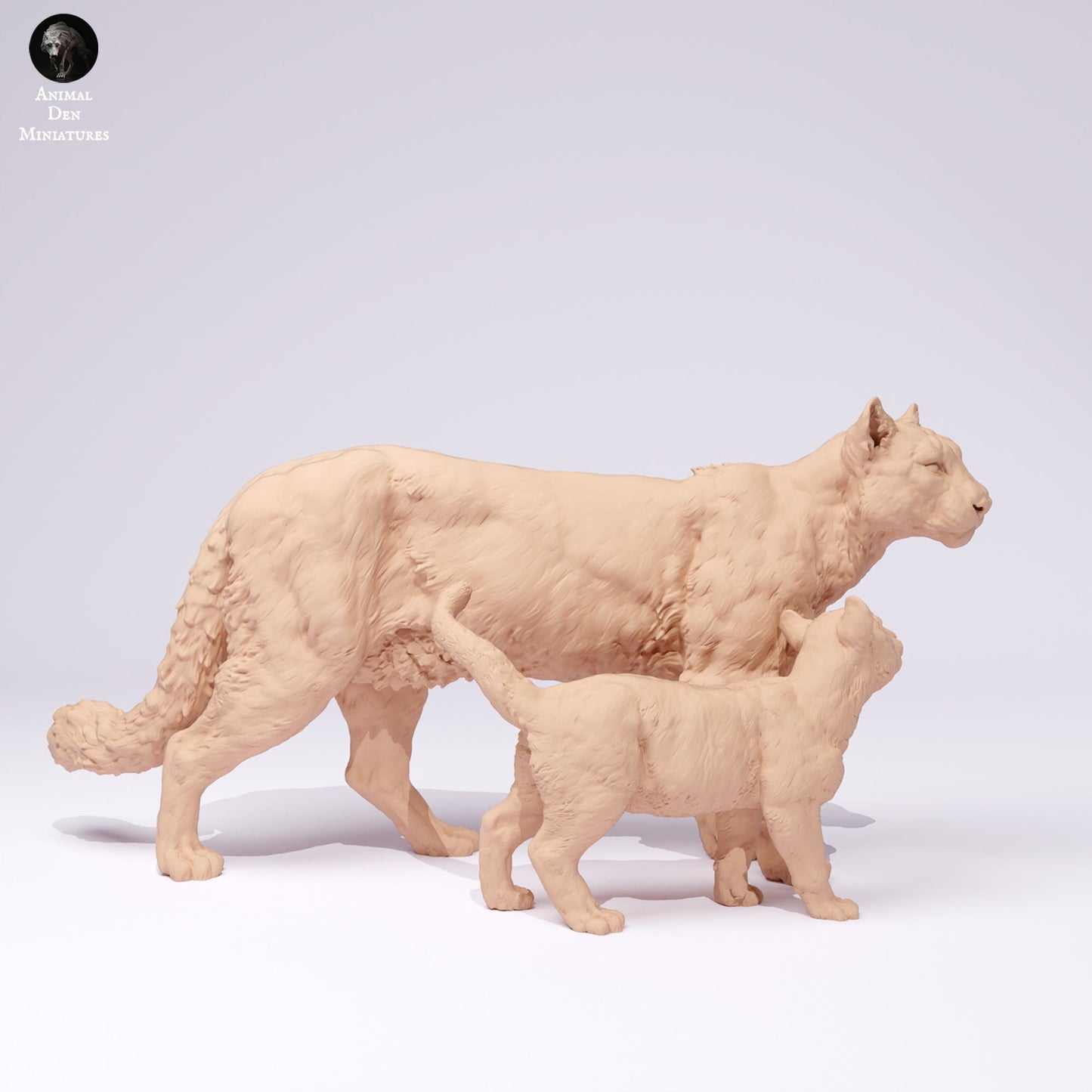 Produktfoto Tier Figur Diorama, Modellbau: 0: Wildtier Figur: Berglöwe mit Jungtier (Ref 25_01_04)