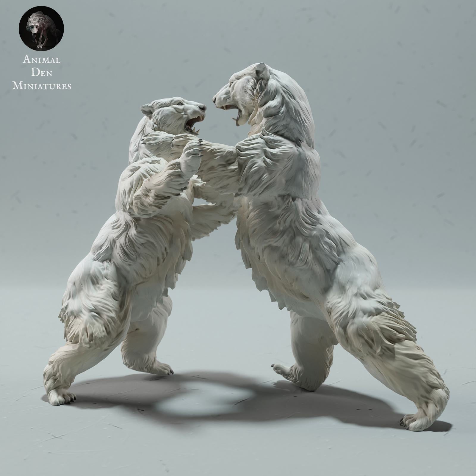 Product photo Animal Figure Diorama, Model Building: 0: Wild Animal Figure: Fighting Polar Bears – Polar Bear Duo (Ref 01_01_25)