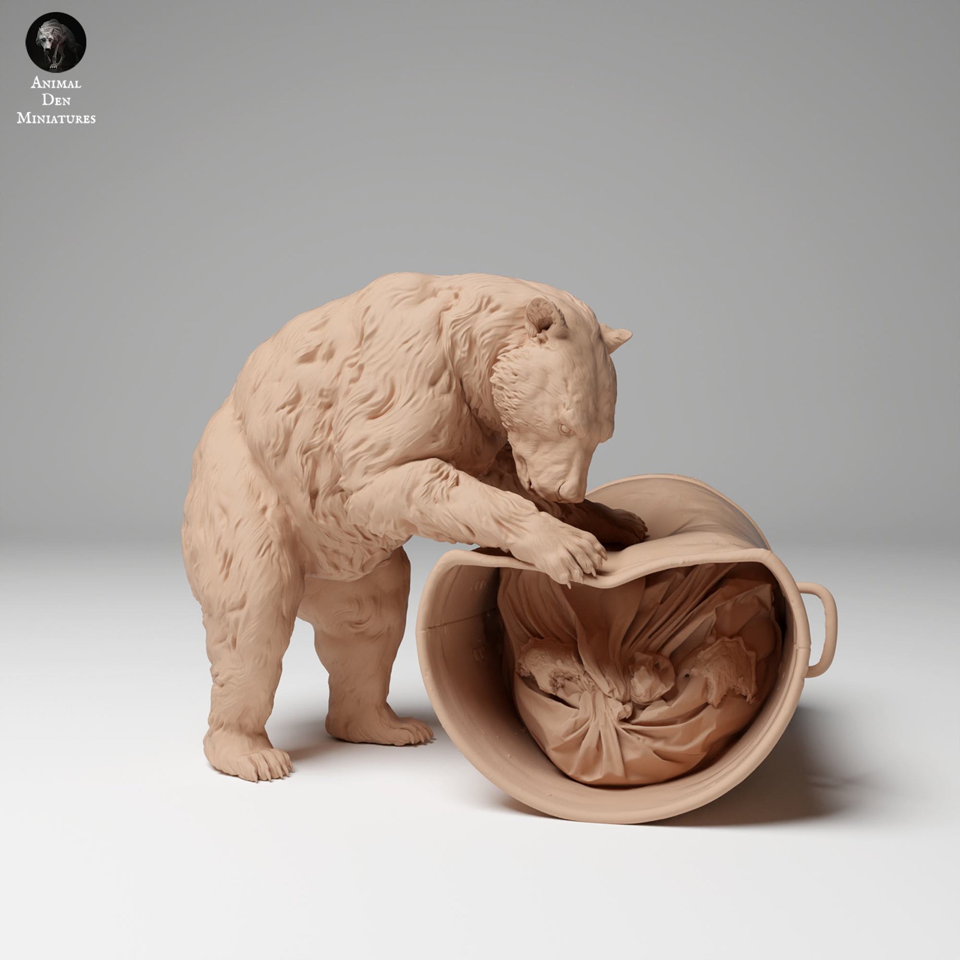Product photo Animal Figure Diorama, Model Building: 0: Wildlife Figure: Black Bear Destroying Trash Can (Ref 24_11_09)