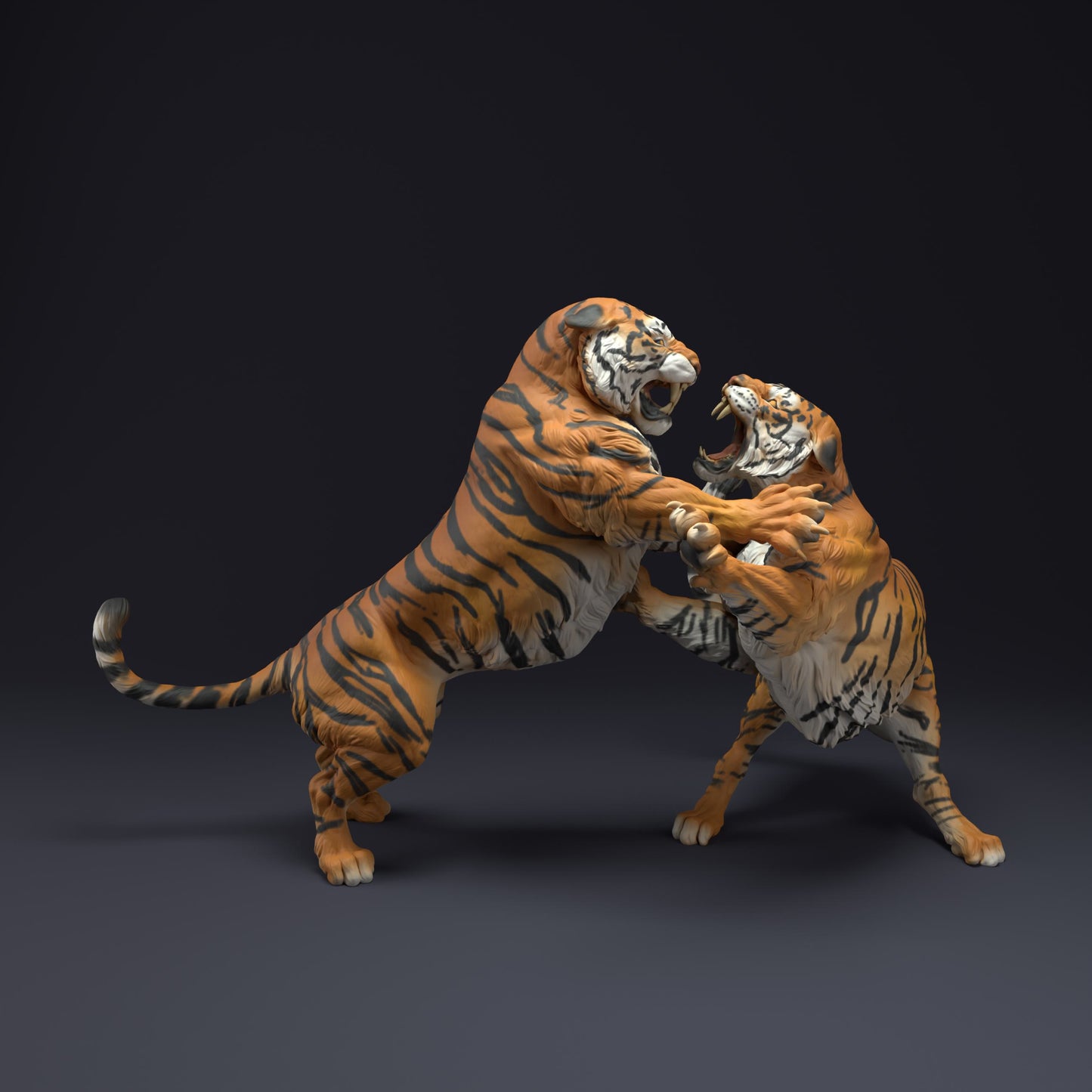 Product photo Animal Figure Diorama, Model Building: 0: Wild Animal Figure: Fighting Bengal Tigers – Diorama Accessories (Ref 01_01_37)