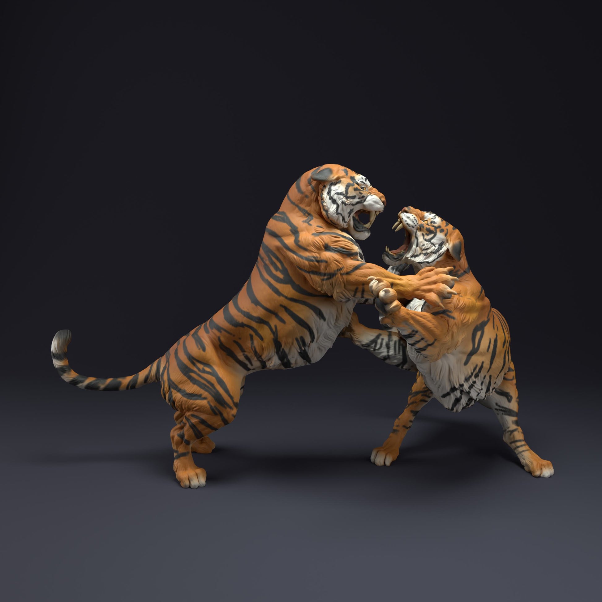 Product photo Animal Figure Diorama, Model Building: 0: Wild Animal Figure: Fighting Bengal Tigers – Diorama Accessories (Ref 01_01_37)