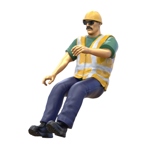 Product photo 0: Construction Worker Driver - With Helmet and Sunglasses - In Vehicle