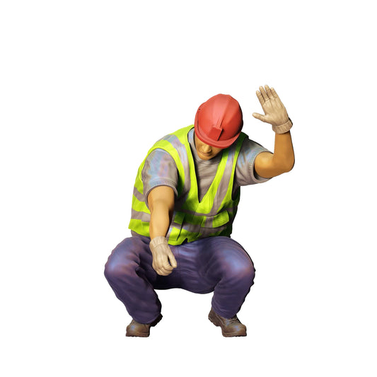 Product photo 0: Kneeling construction worker with helmet