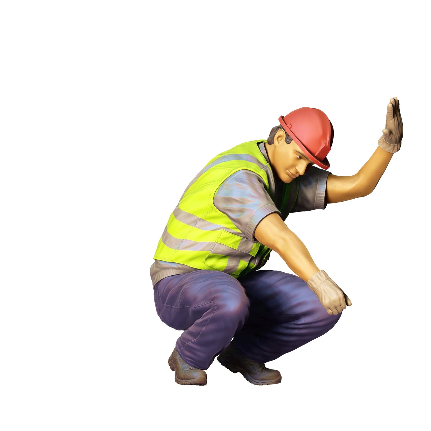 Product photo 0: Kneeling construction worker with helmet