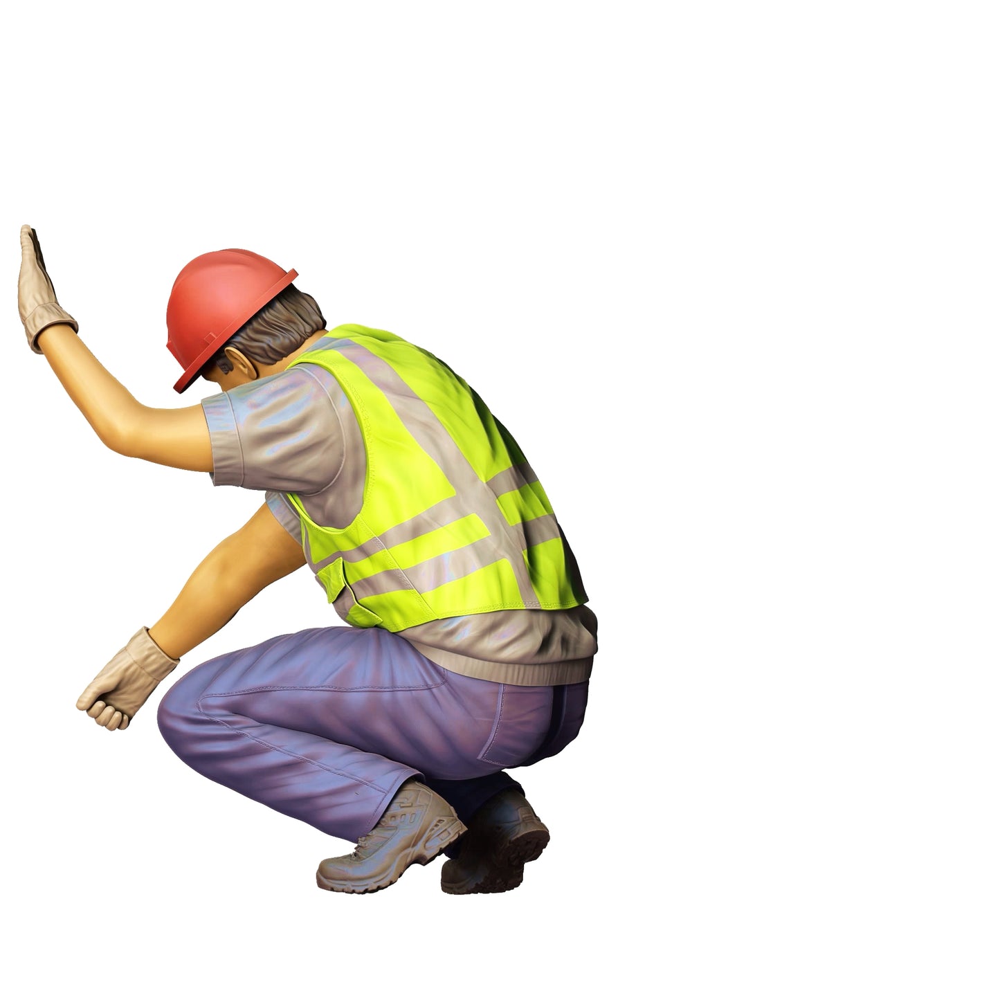 Product photo 0: Kneeling construction worker with helmet