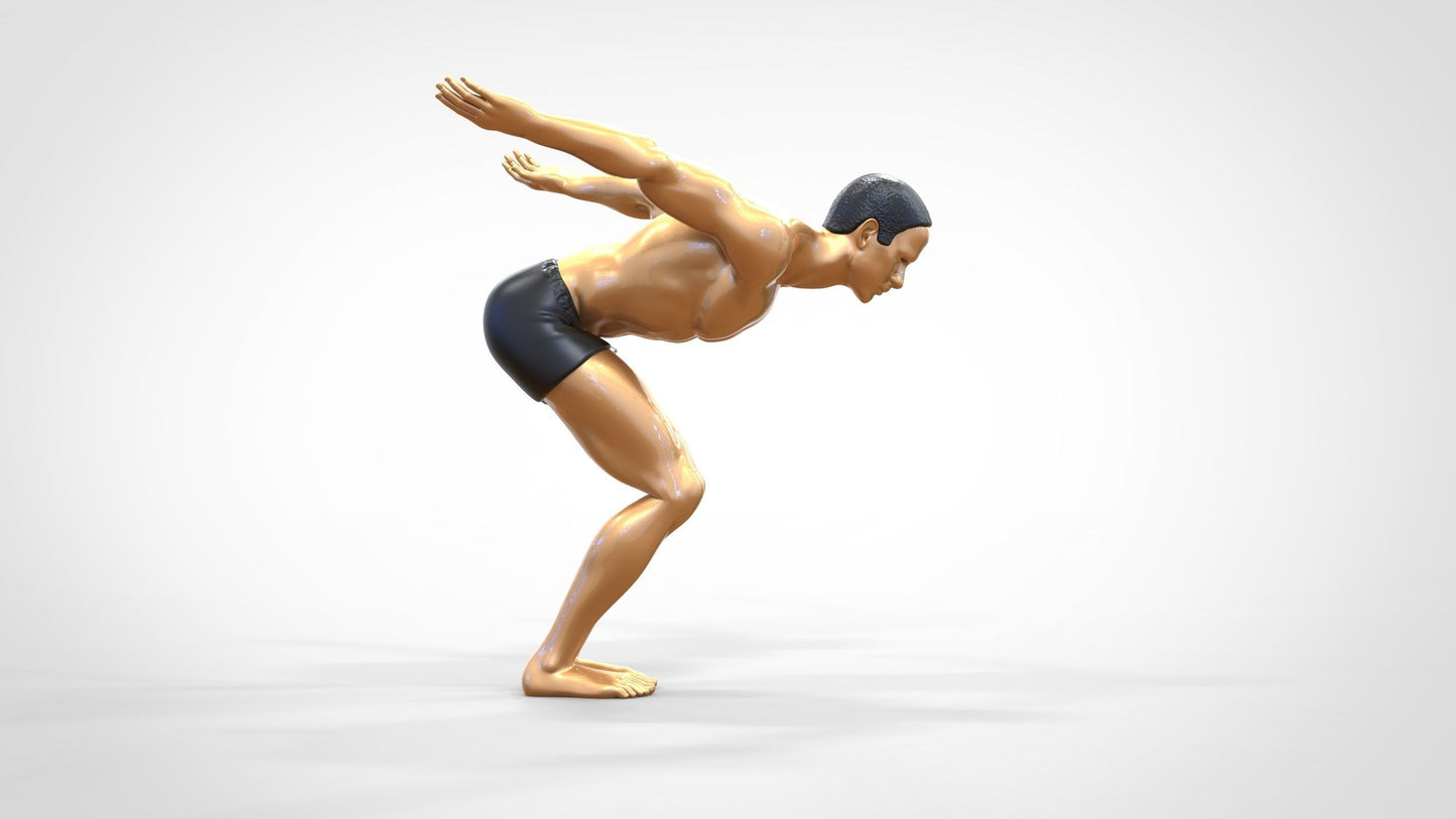 Product image 15 of 15: Miniature figure swimmer: athlete before jumping into the pool (No. 250)