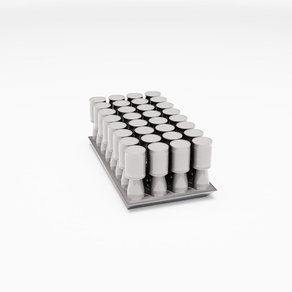 Diorama modeling product photo 3: Diorama storage: Narrow tin cans on a transport pallet (Ref. 261D)