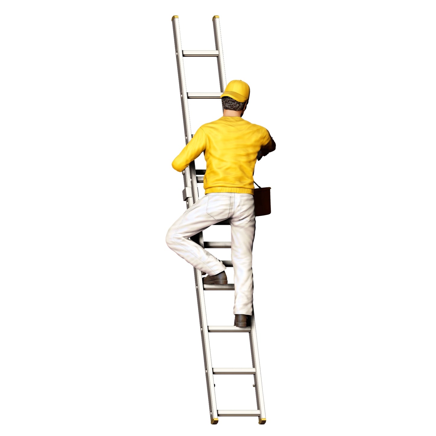 Miniature Figure: Painter/ Varnisher with Brush and Bucket - Craftsman on Ladder (No. 277)