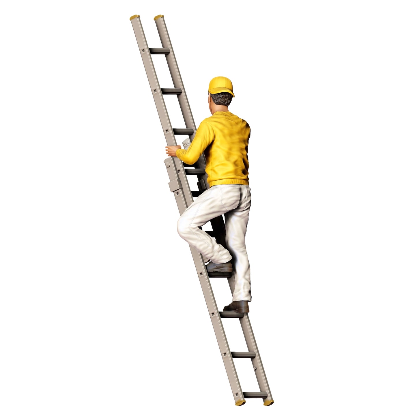 Miniature Figure: Painter/ Varnisher with Brush and Bucket - Craftsman on Ladder (No. 277)