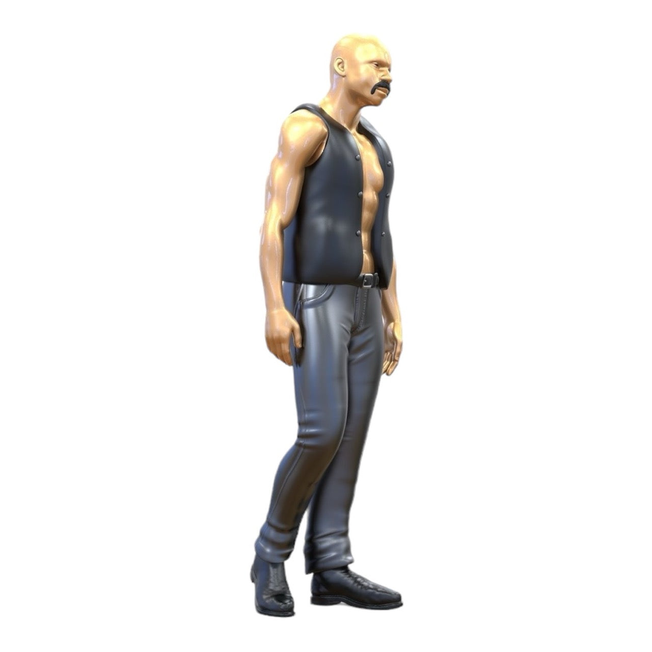Miniature Figure Biker/Gang Member with Vest: Bald Man (No. 283)