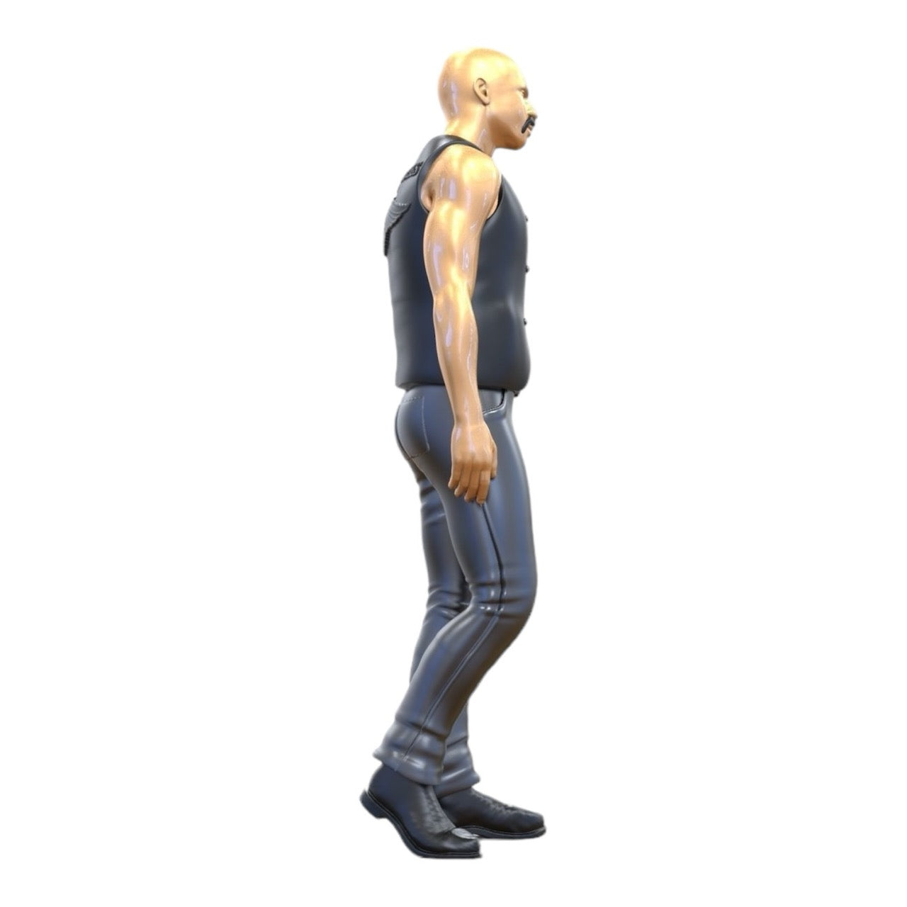 Miniature Figure Biker/Gang Member with Vest: Bald Man (No. 283)