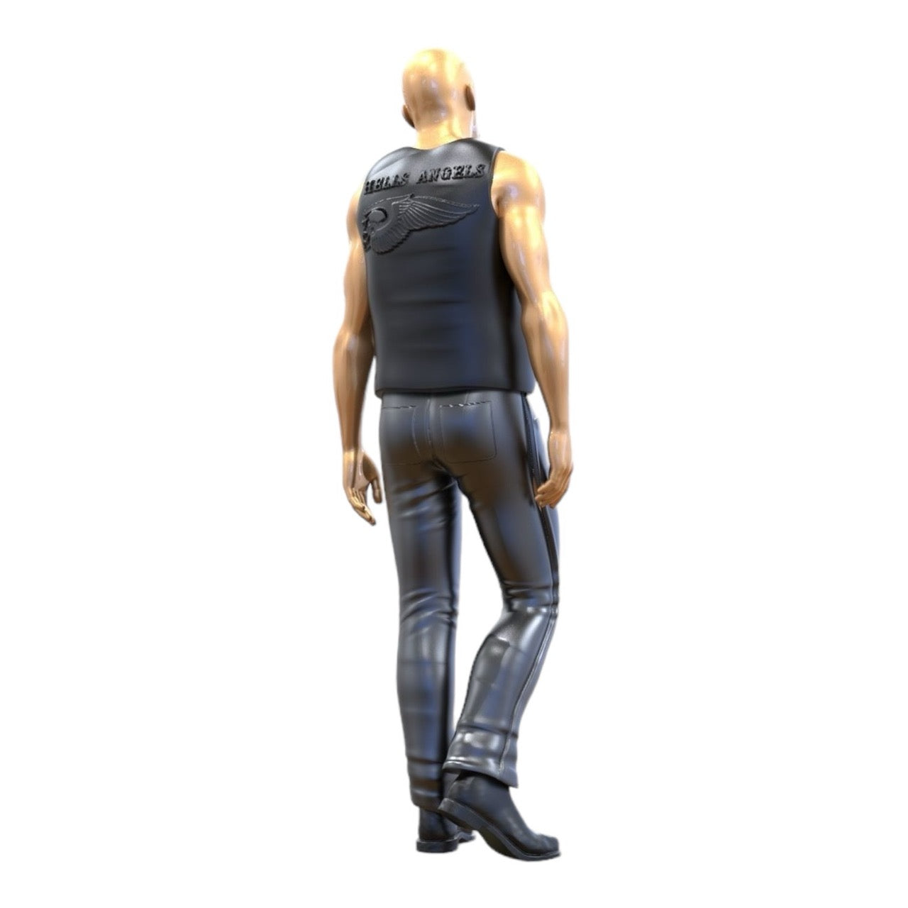 Miniature Figure Biker/Gang Member with Vest: Bald Man (No. 283)