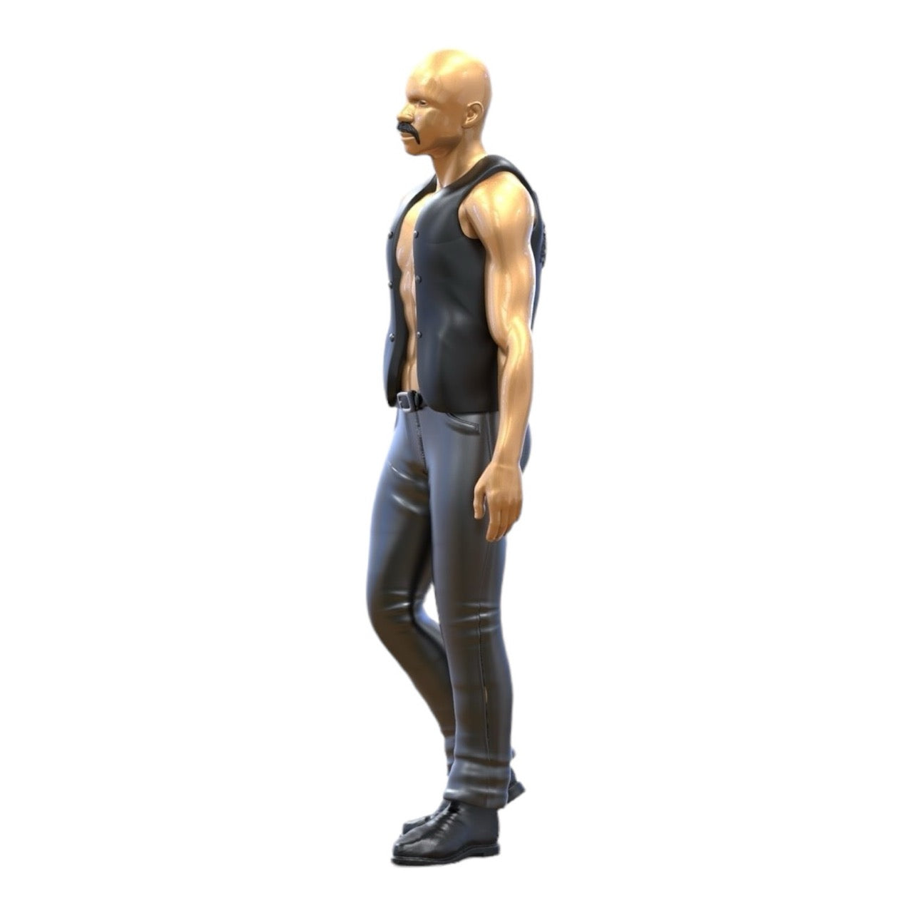 Miniature Figure Biker/Gang Member with Vest: Bald Man (No. 283)