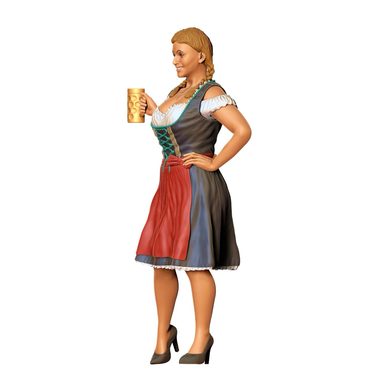 Product image 6 of 6: Miniature Figure Oktoberfest: Meadow Guests: Woman with traditional dirndl outfit and beer mug (No. 290)