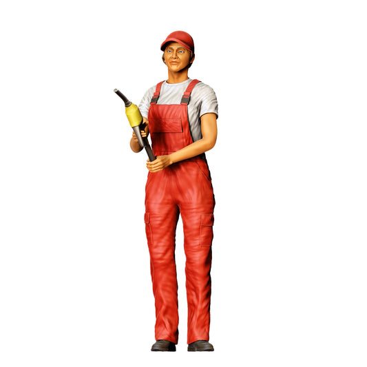 Diorama model building product photo 0: Mechanic in coveralls – figure with fuel nozzle and cap (Ref. No. 432)