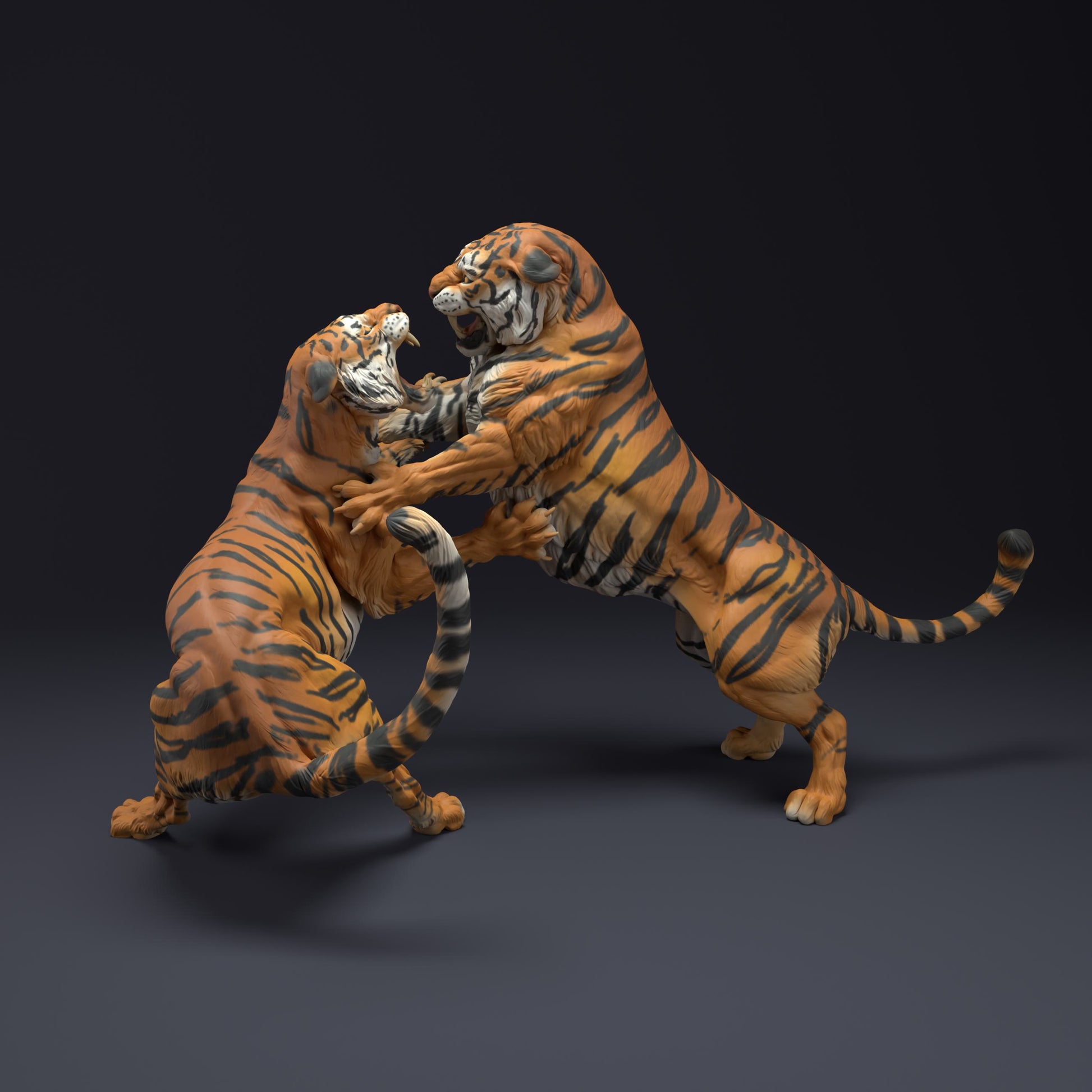Product photo Animal Figure Diorama, Model Building: 0: Wild Animal Figure: Fighting Bengal Tigers – Diorama Accessories (Ref 01_01_37)