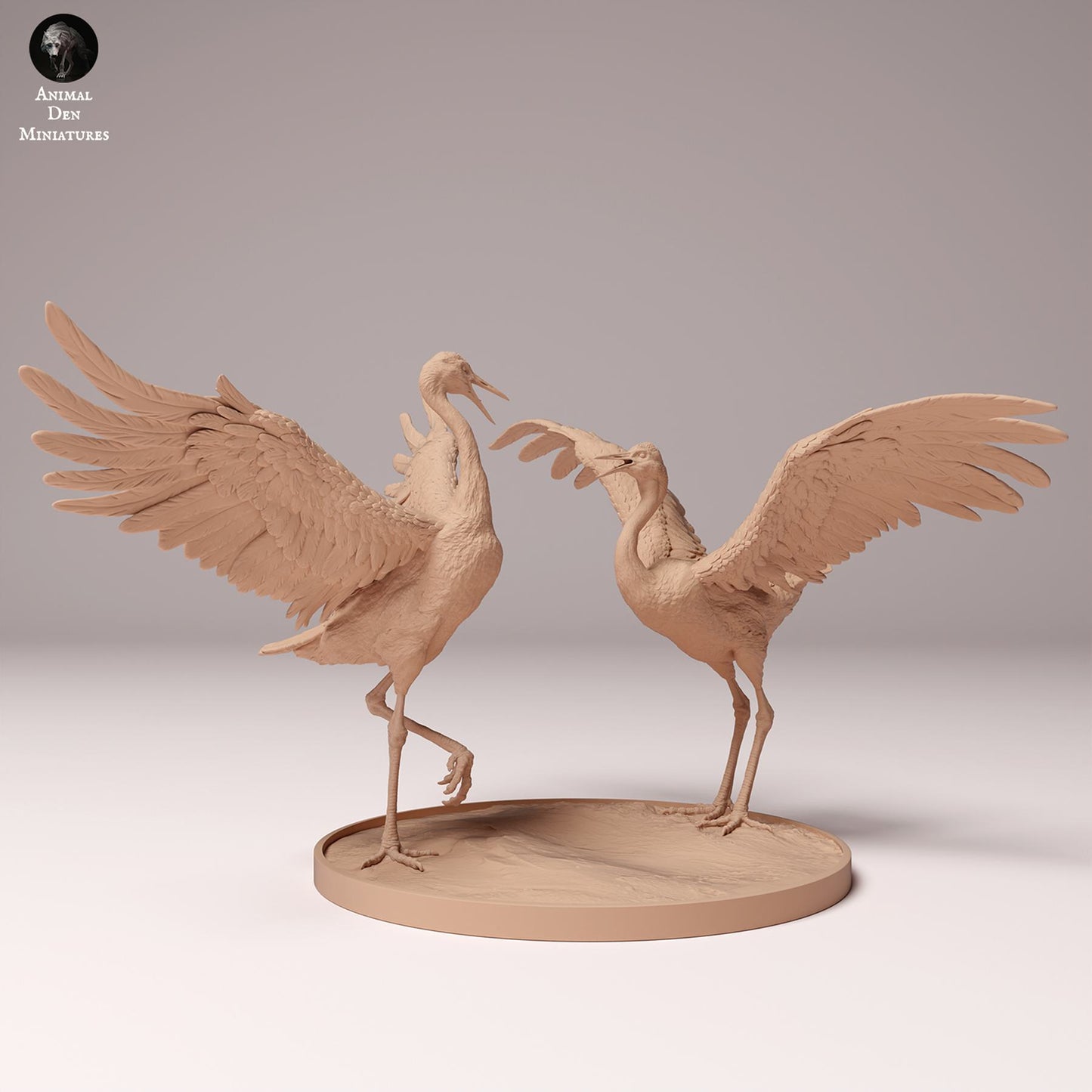 Produktfoto Tier Figur Diorama, Modellbau: 0: Wildtier Figur: tanzende Mandschurenkraniche – Rotkronenkranich (Ref 24_10_01)