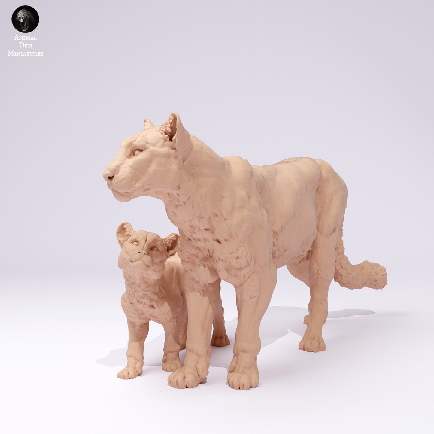 Produktfoto Tier Figur Diorama, Modellbau: 0: Wildtier Figur: Berglöwe mit Jungtier (Ref 25_01_04)
