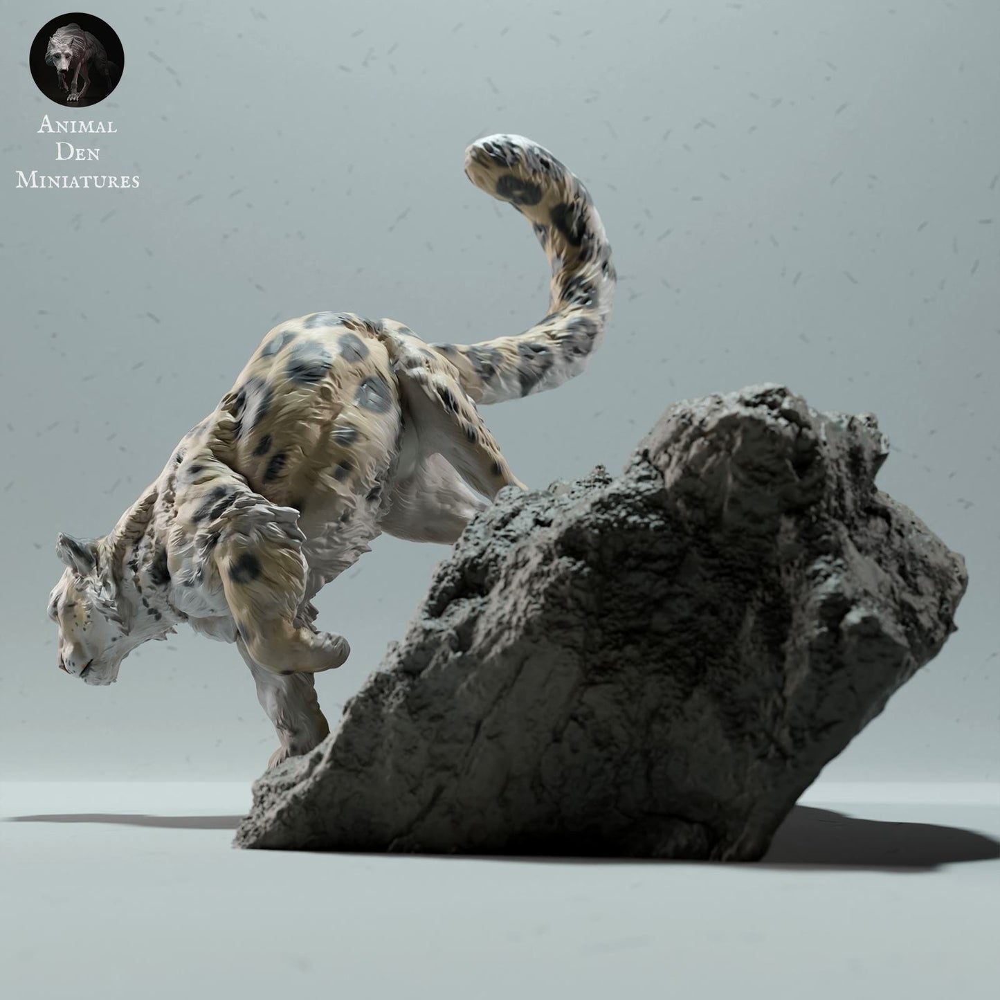 Produktfoto Tier Figur Diorama, Modellbau: 0: Wildtier Figur: Schneeleopard auf Felsen (Ref 01_01_47)