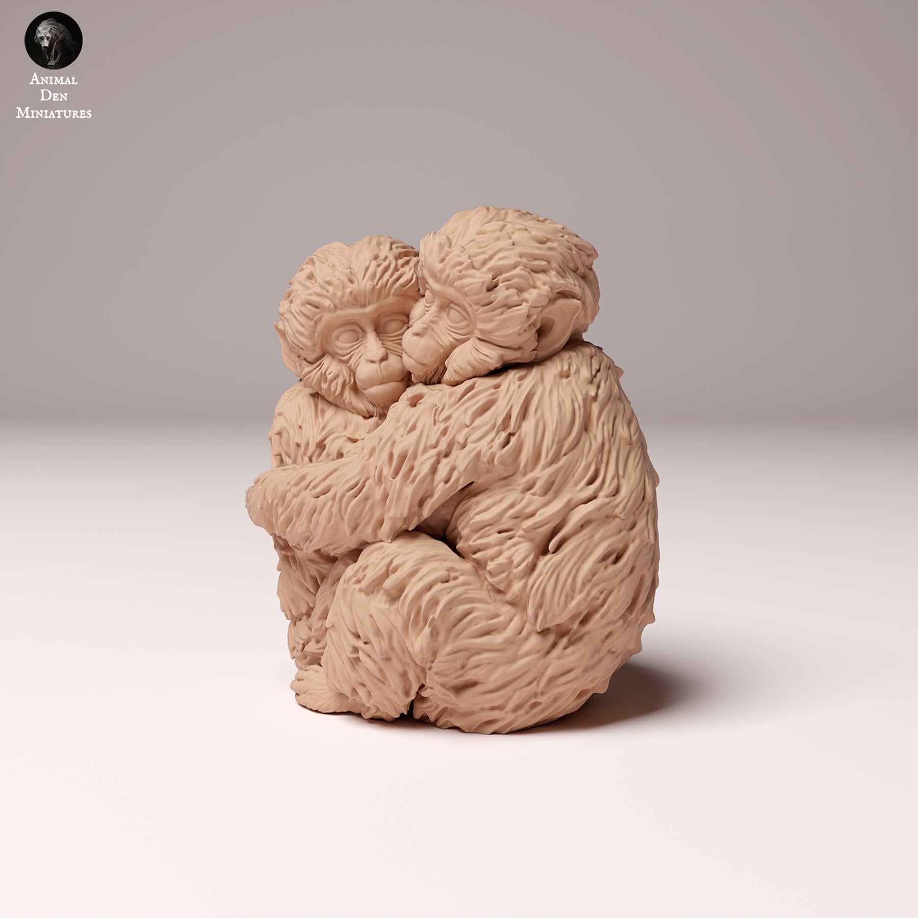 Product photo Animal Figure Diorama, Model Building: 0: Wildlife Figure: Japanese Macaque Babies – Embrace (Ref 24_10_06)