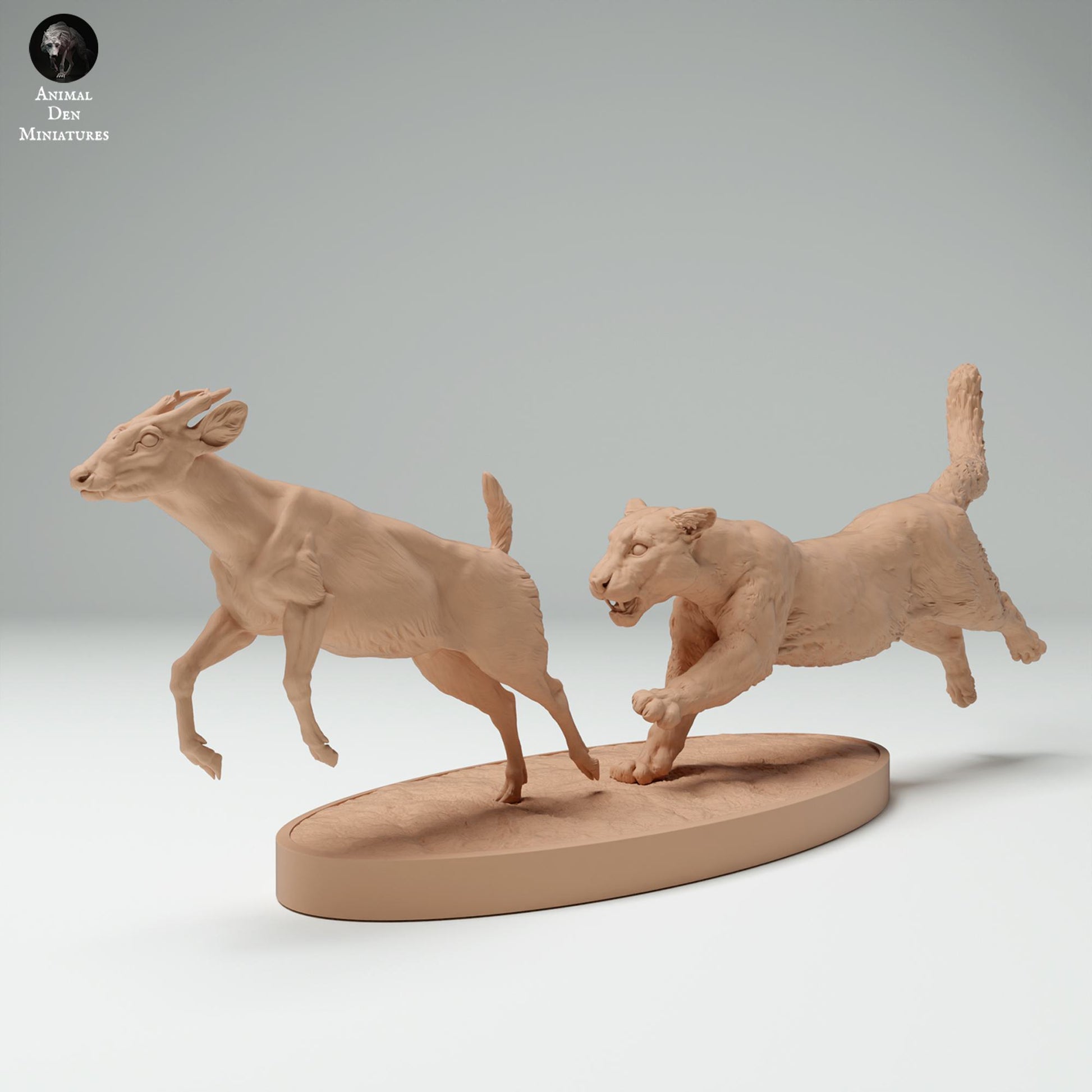 Product photo Animal Figure Diorama, Model Building: 0: Jungle Animal Figure: Clouded Leopard hunting Muntjac Deer (Ref 25_02_08)