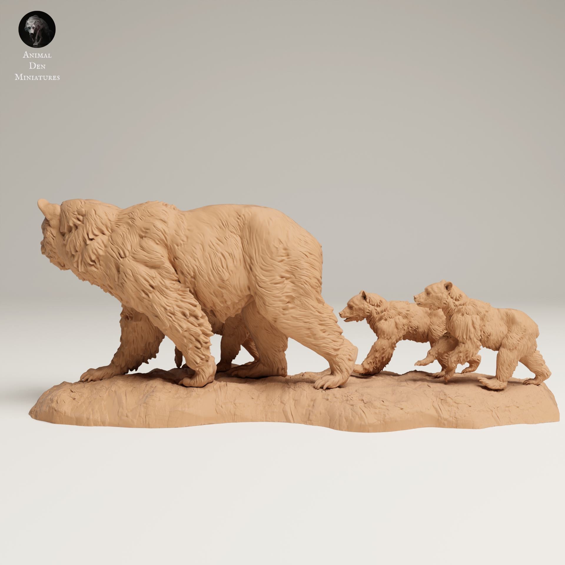 Product photo Animal Figure Diorama, Model Building: 0: Wildlife Figures: Grizzly Family – Bear Diorama Set (Ref 25_06_05)