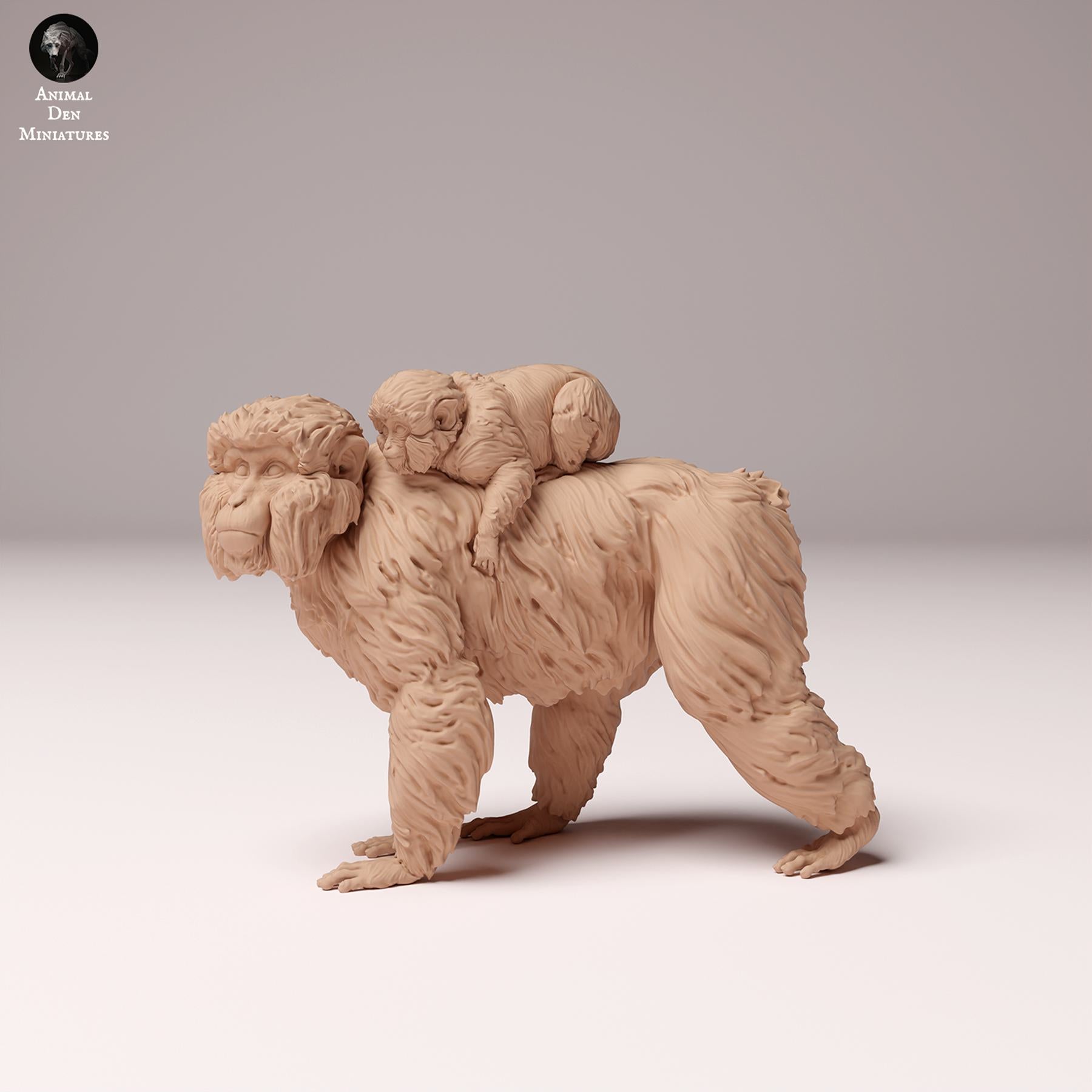 Product photo Animal Figure Diorama, Model Building: 0: Wildlife Figure: Japanese Macaque Female with Young (Ref 24_10_07)