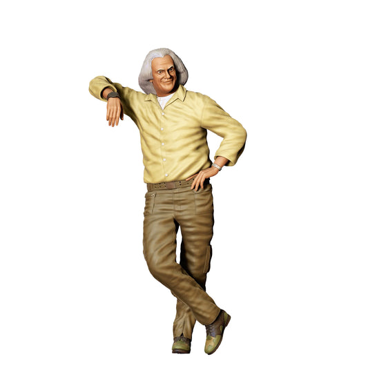 Diorama model building product photo 0: Leaning older man with crossed legs – figure in casual clothing (Ref. No. 398)