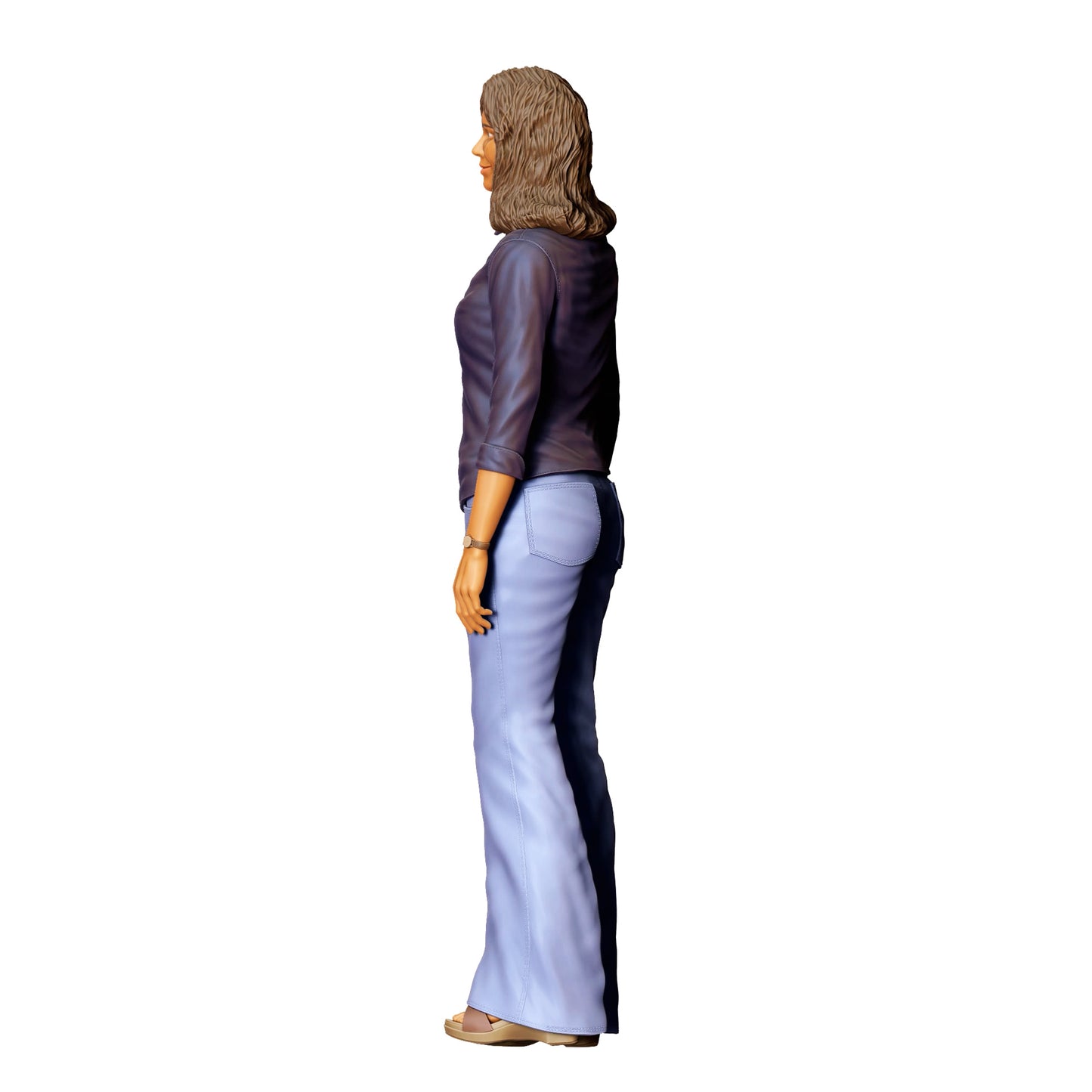 Diorama Modellbau Produktfoto 0: Stehende Frau in Freizeitkleidung – neutrale Pose mit langen Haaren (Ref. Nr. 400)