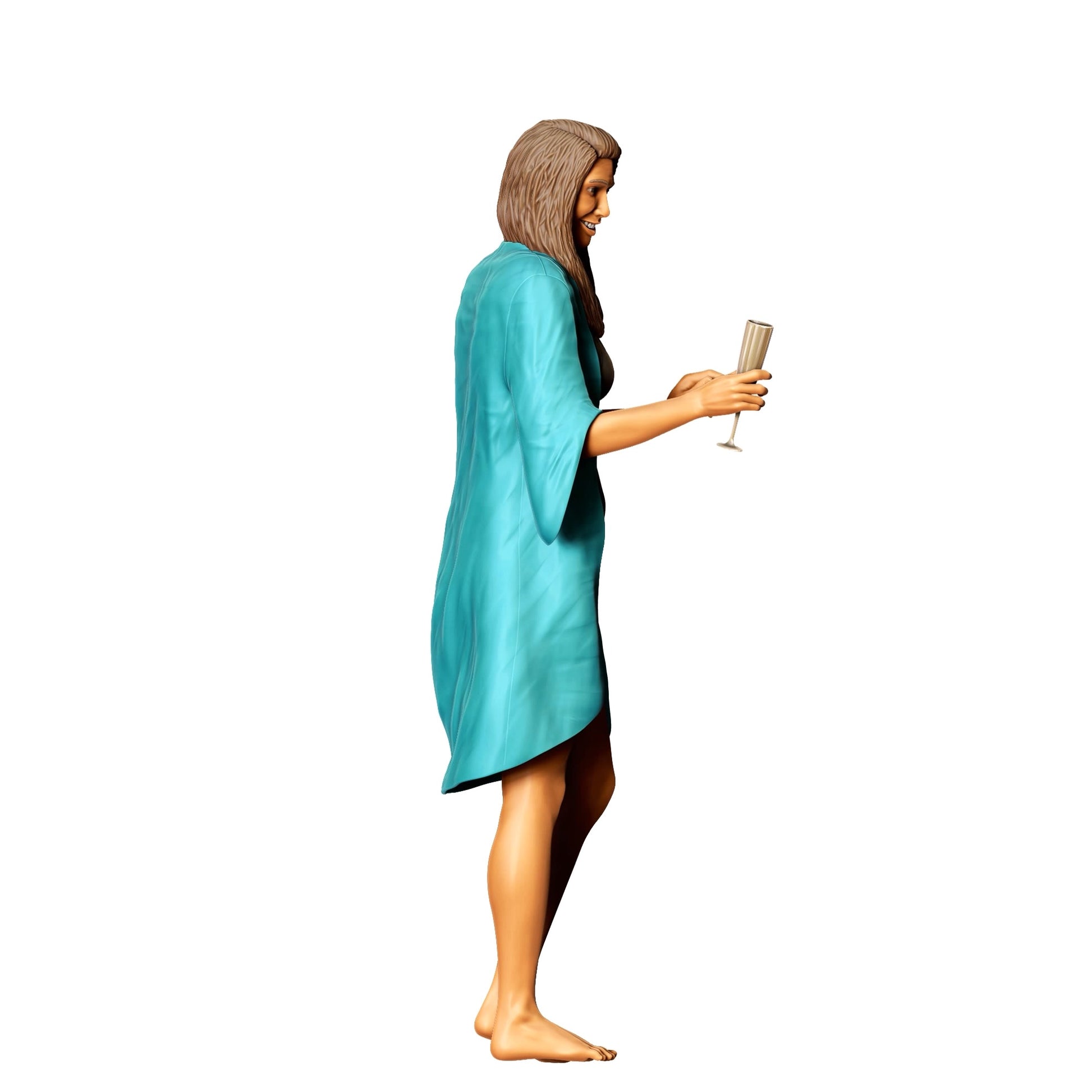 Diorama model building product photo 0: Pool Party Guests - Woman in swimsuit with champagne glass (Ref. No. 322)