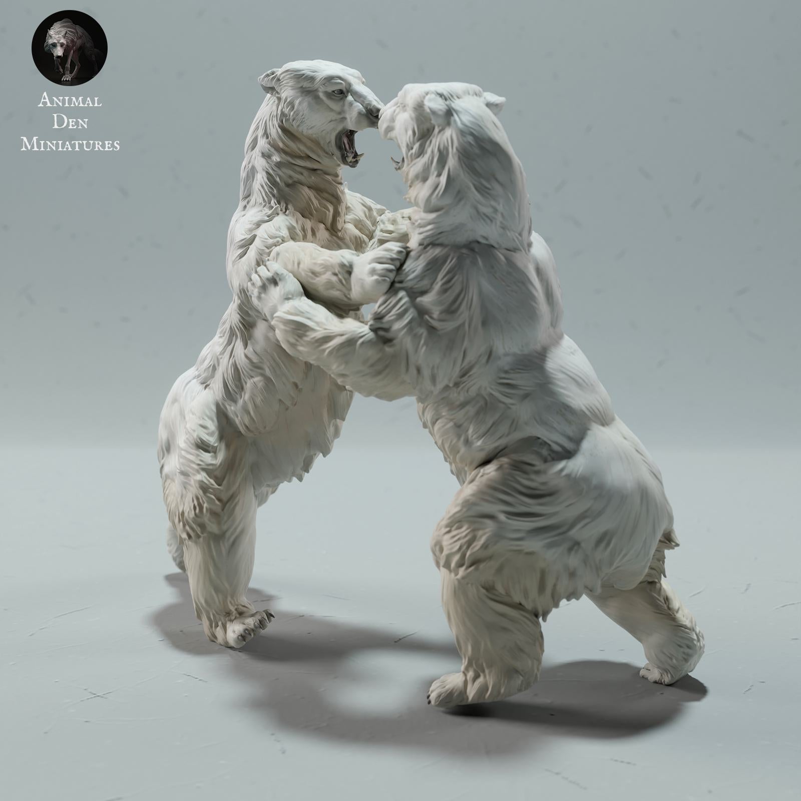 Product photo Animal Figure Diorama, Model Building: 0: Wild Animal Figure: Fighting Polar Bears – Polar Bear Duo (Ref 01_01_25)