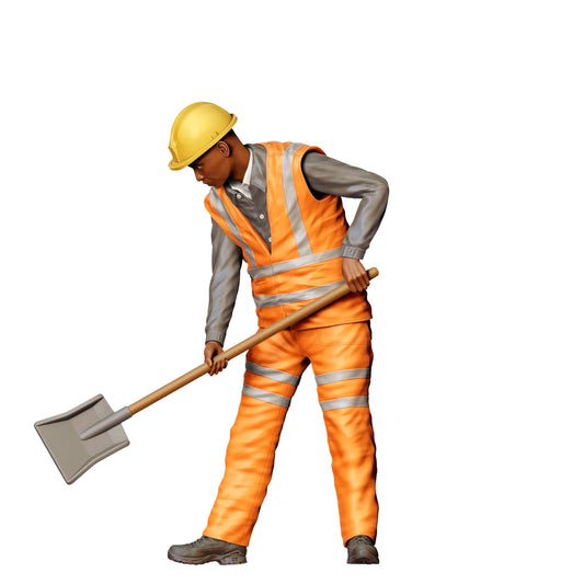 Diorama Model Building Product Photo 0: Worker on the Track with Shovel - Railway Worker/Construction Worker C (Ref. No. 389)