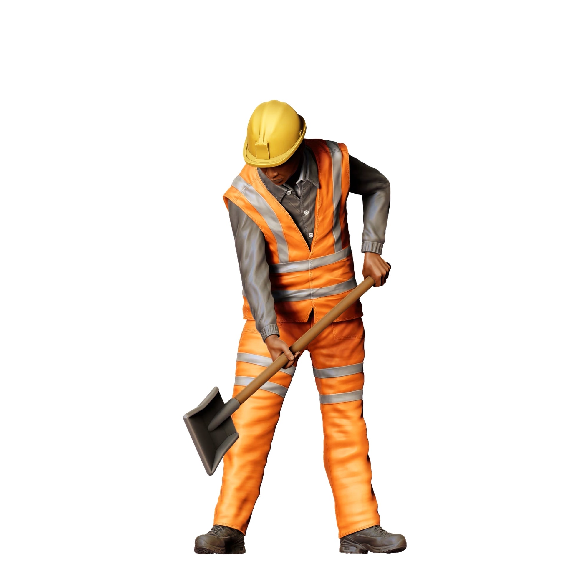 Diorama Model Building Product Photo 0: Worker on the Track with Shovel - Railway Worker/Construction Worker C (Ref. No. 389)