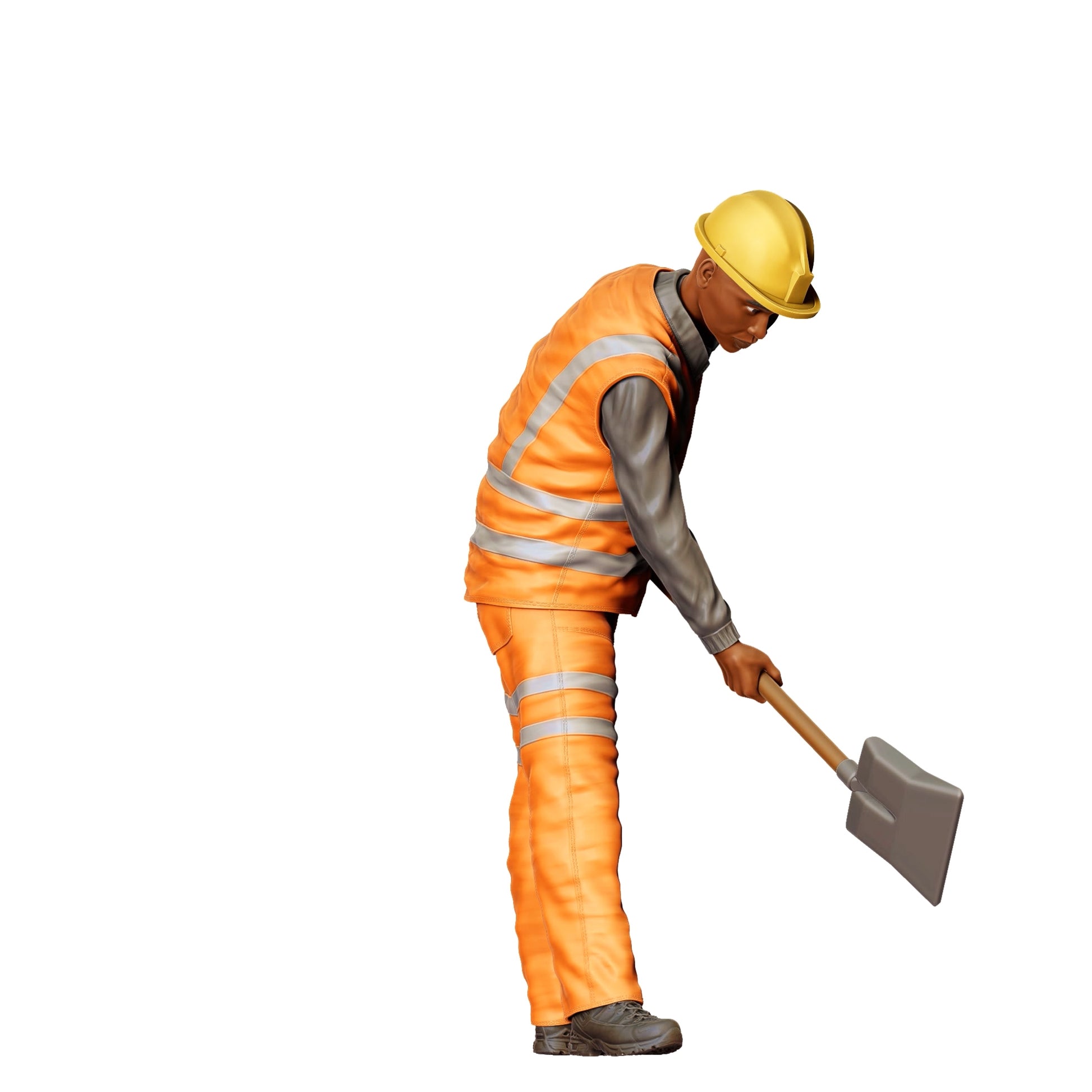 Diorama Model Building Product Photo 0: Worker on the Track with Shovel - Railway Worker/Construction Worker C (Ref. No. 389)