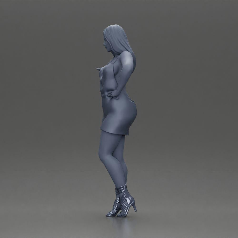 Diorama model building product photo 11: Diorama figure: elegant woman in mini dress, outstretched hand, necklace (Ref No. A118)