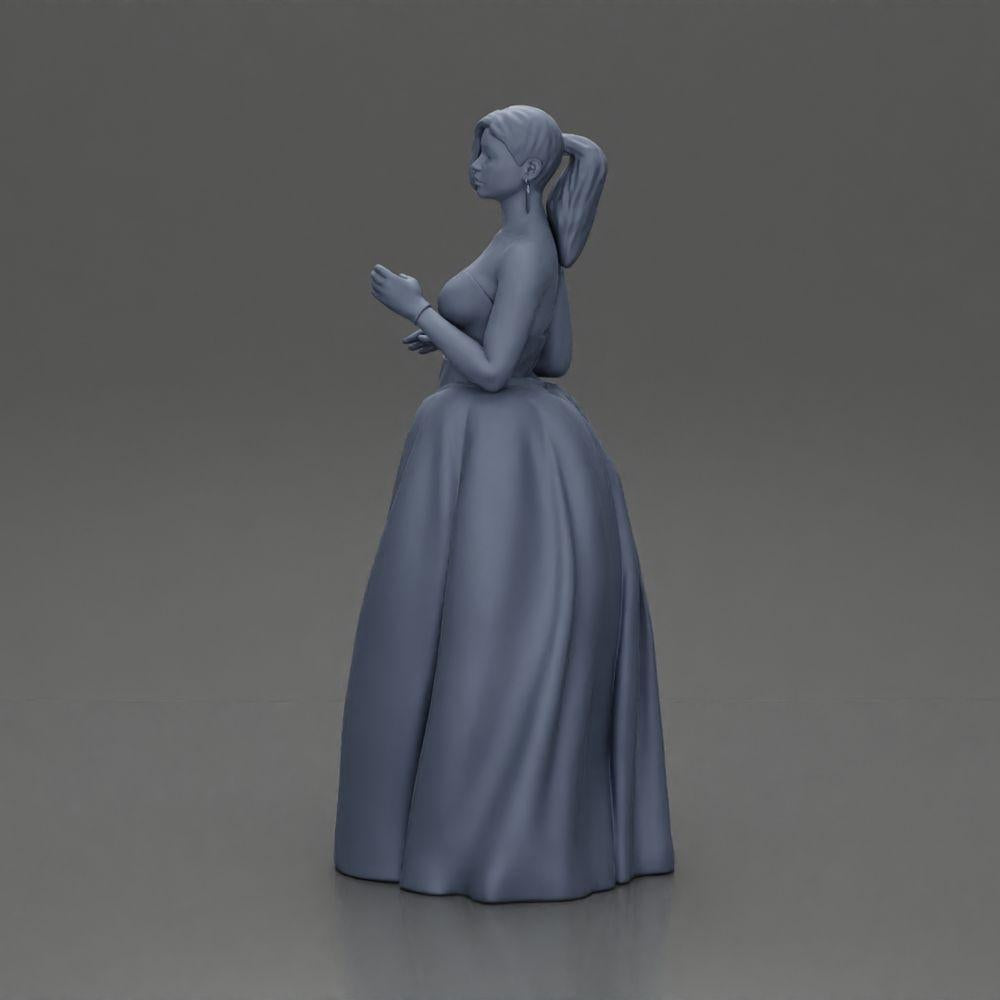 Diorama model building product photo 17: Diorama figure: miniature bride in floor-length white dress with bouquet (Ref No. A132)