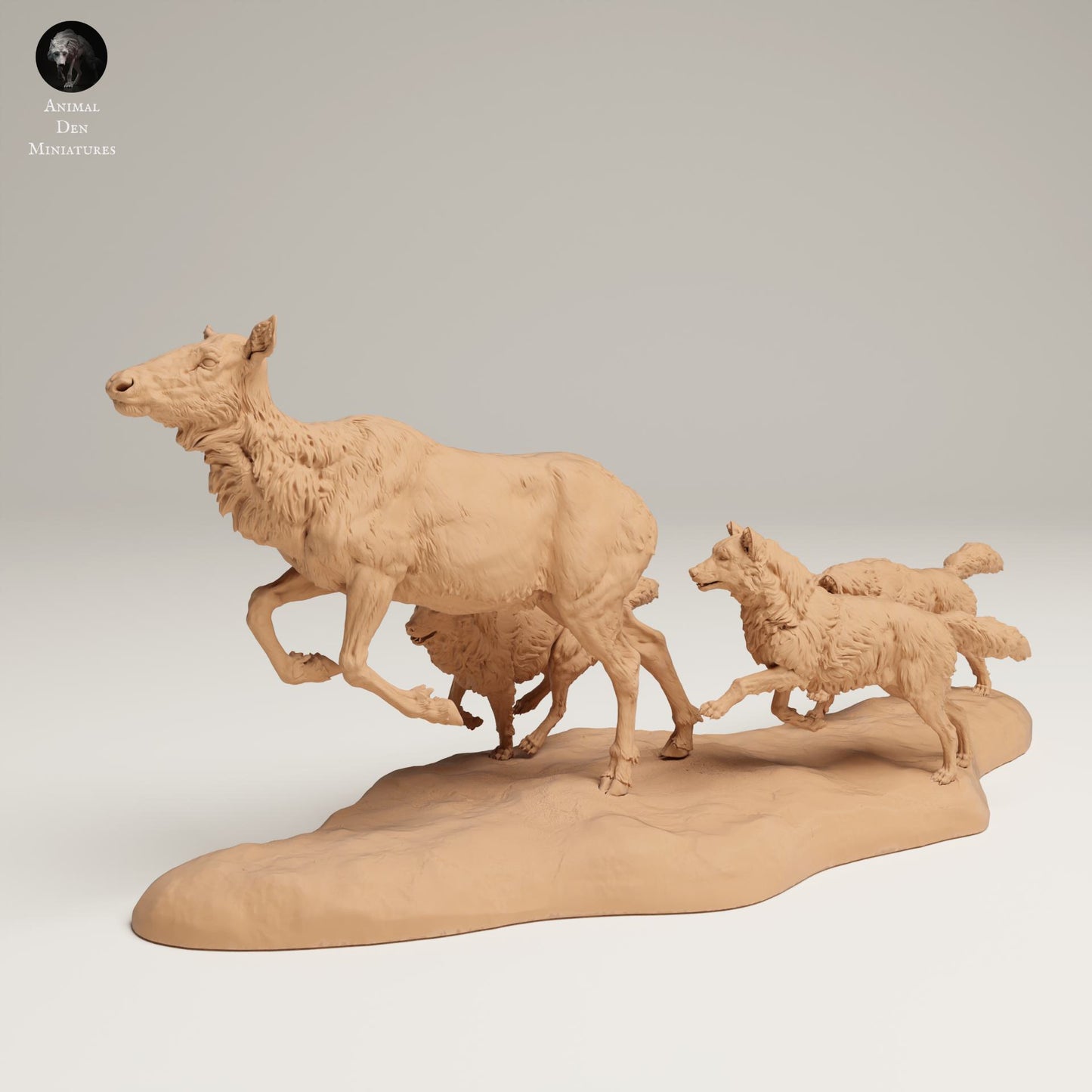 Produktfoto Tier Figur Diorama, Modellbau: 0: Wildtier Figuren: Jagende Grauwölfe und Elchkuh (Ref 25_06_12)