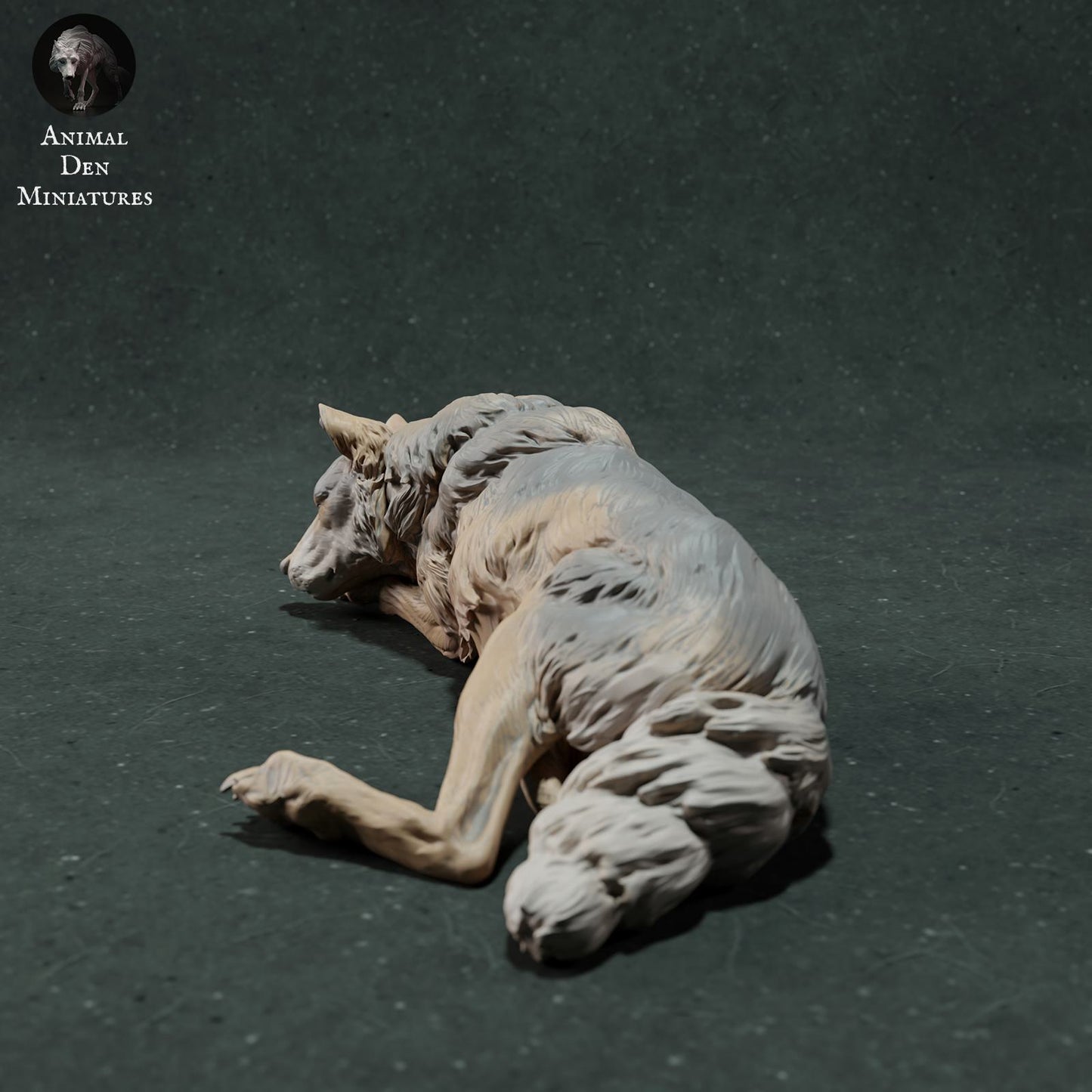 Produktfoto Tier Figur Diorama, Modellbau: 0: Wildtier Figur: schlafender Iberischer Wolf (Ref 01_01_28)