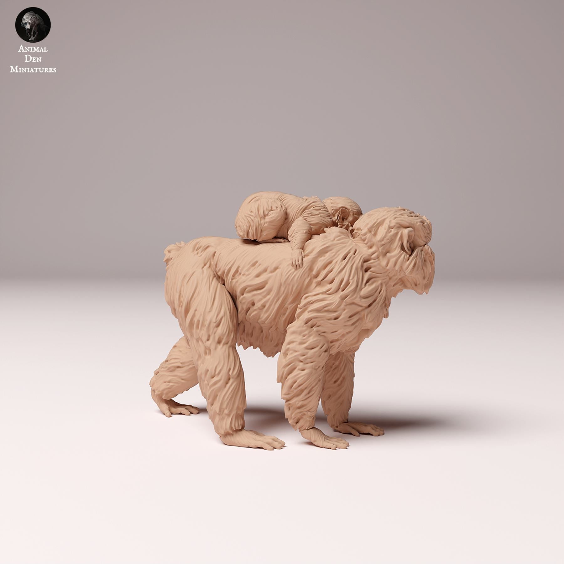 Product photo Animal Figure Diorama, Model Building: 0: Wildlife Figure: Japanese Macaque Female with Young (Ref 24_10_07)