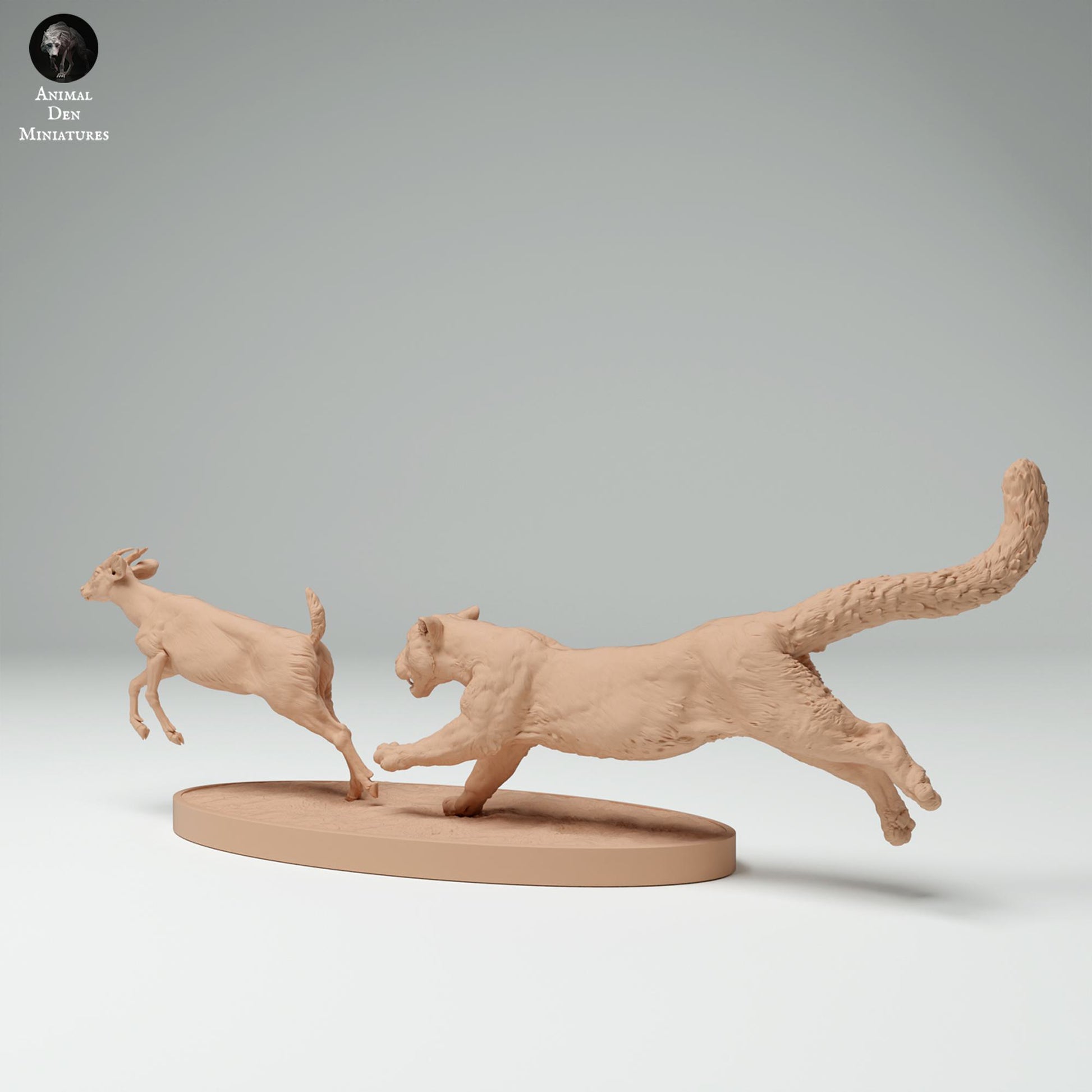 Product photo Animal Figure Diorama, Model Building: 0: Jungle Animal Figure: Clouded Leopard hunting Muntjac Deer (Ref 25_02_08)