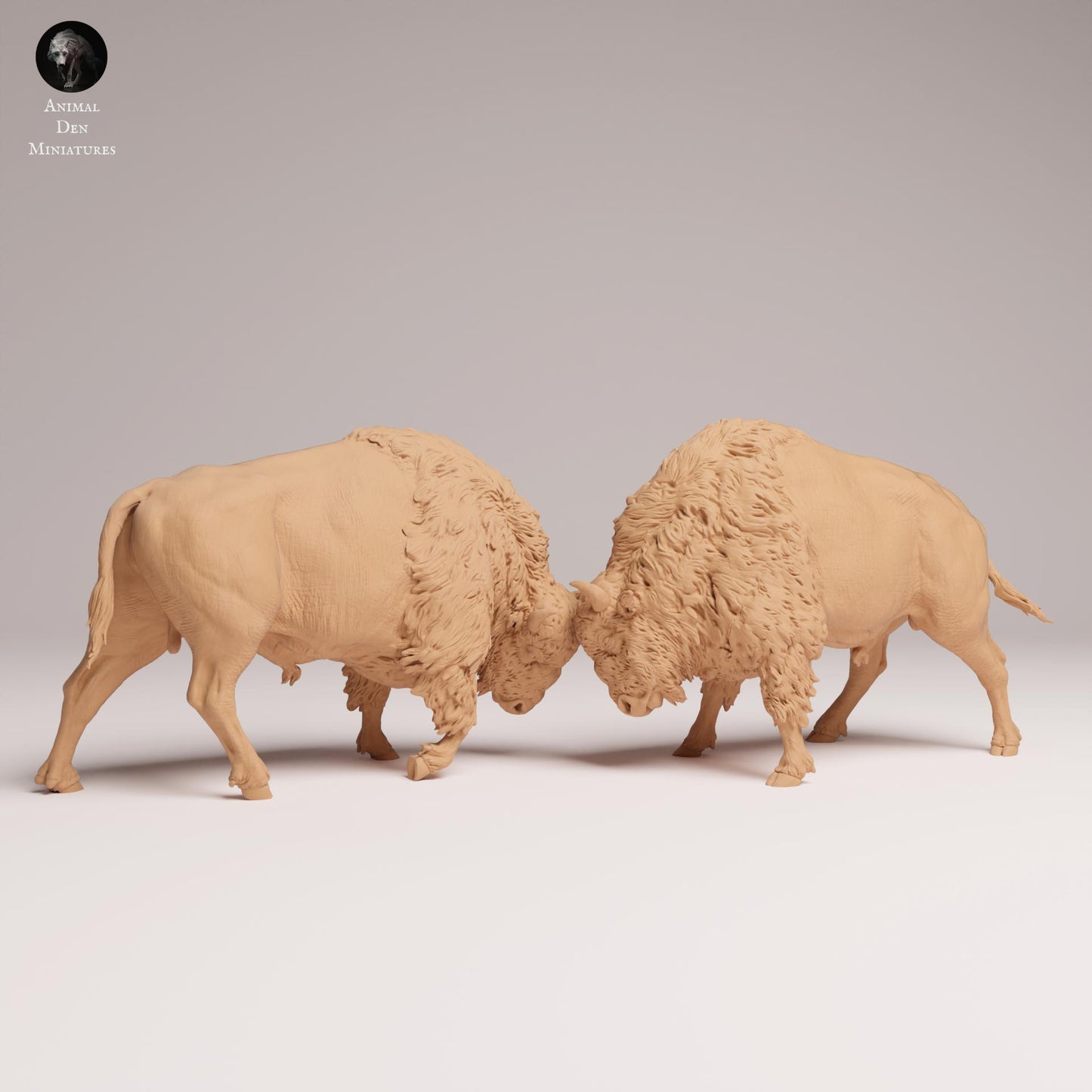 Product photo Animal Figure Diorama, Model Building: 0: Wildlife Figure: Fighting American Bison (Ref 25_09_09)