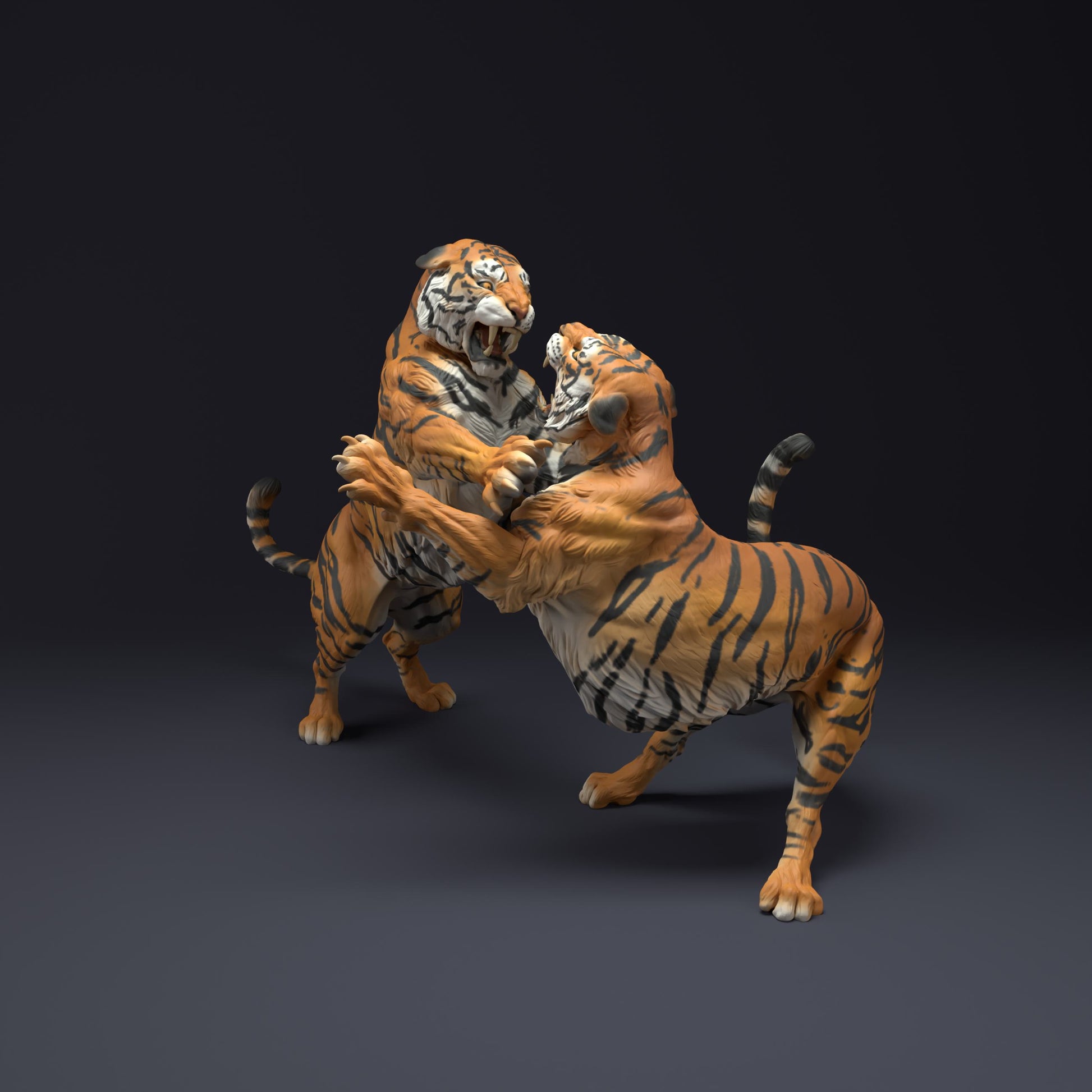 Product photo Animal Figure Diorama, Model Building: 0: Wild Animal Figure: Fighting Bengal Tigers – Diorama Accessories (Ref 01_01_37)